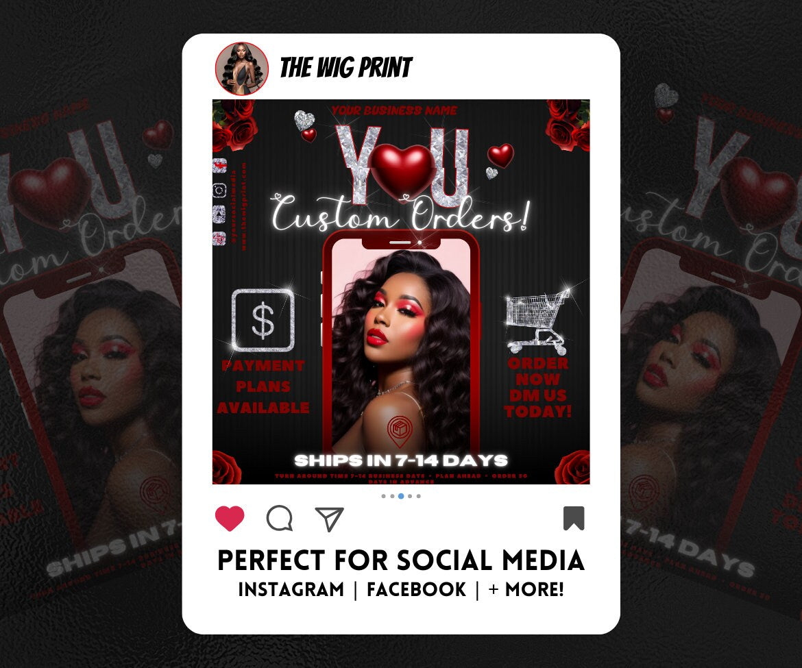 VDay | Custom Orders | 1 Flyer | Valentines You Theme | DIY | CANVA | Social Media Flyer