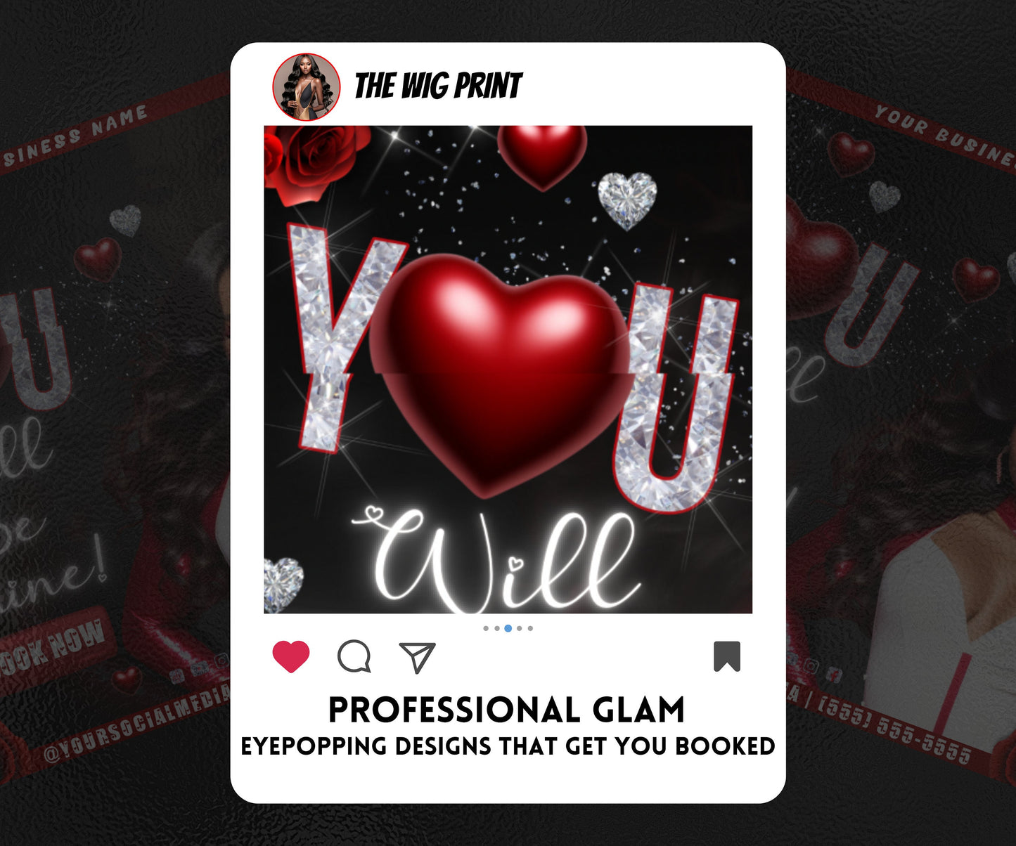 VDay | You Will Be Mine | 1 Flyer | Valentines You Theme | DIY | CANVA | Social Media Flyer