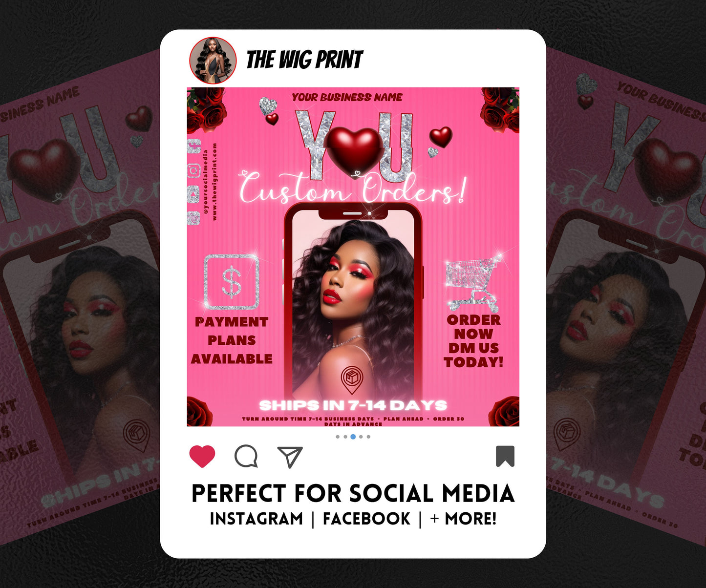 VDay | Custom Orders | 1 Flyer | Valentines You Theme | DIY | CANVA | Social Media Flyer