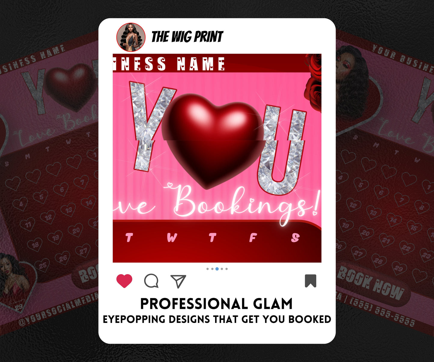 VDay | Love Bookings | 1 Flyer | Valentines You Theme | DIY | CANVA | Social Media Flyer