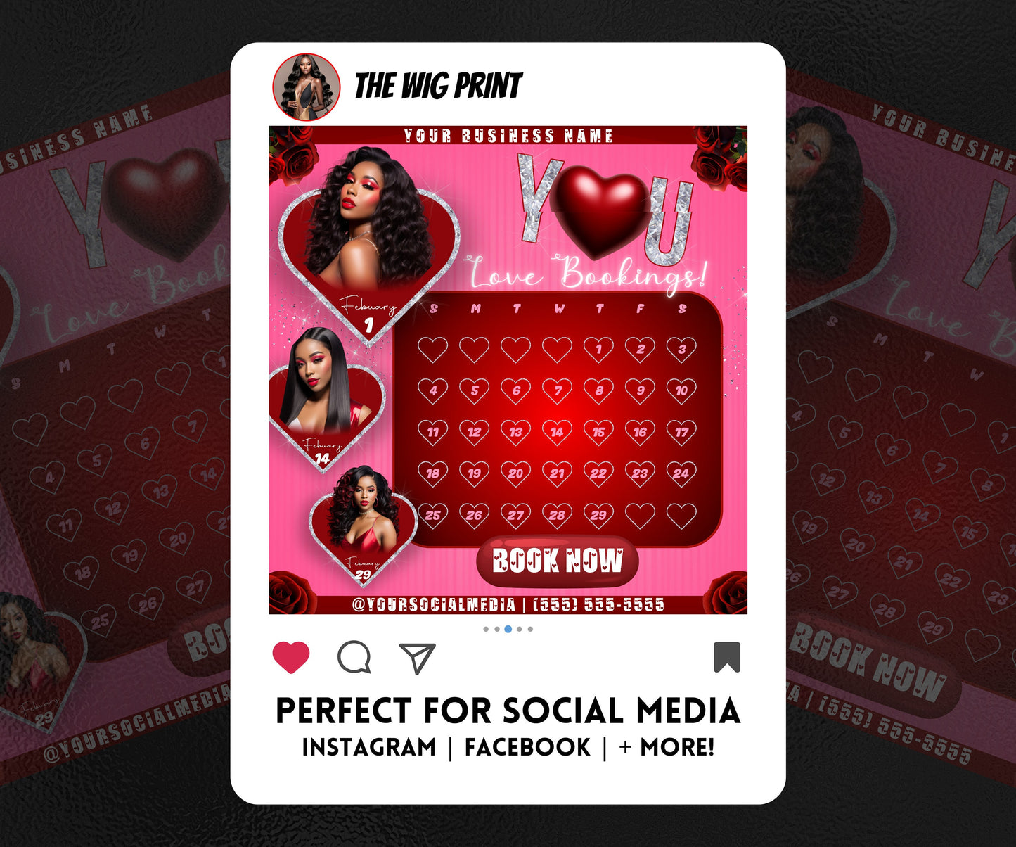 VDay | Love Bookings | 1 Flyer | Valentines You Theme | DIY | CANVA | Social Media Flyer