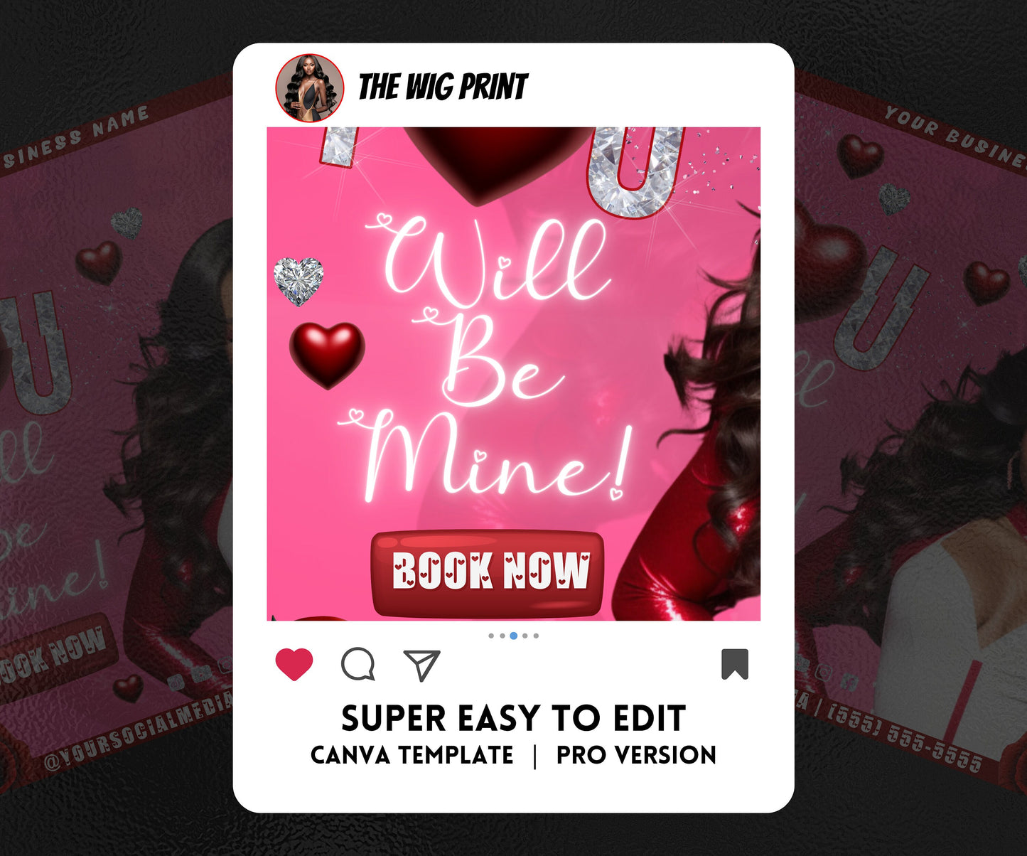 VDay | You Will Be Mine | 1 Flyer | Valentines You Theme | DIY | CANVA | Social Media Flyer