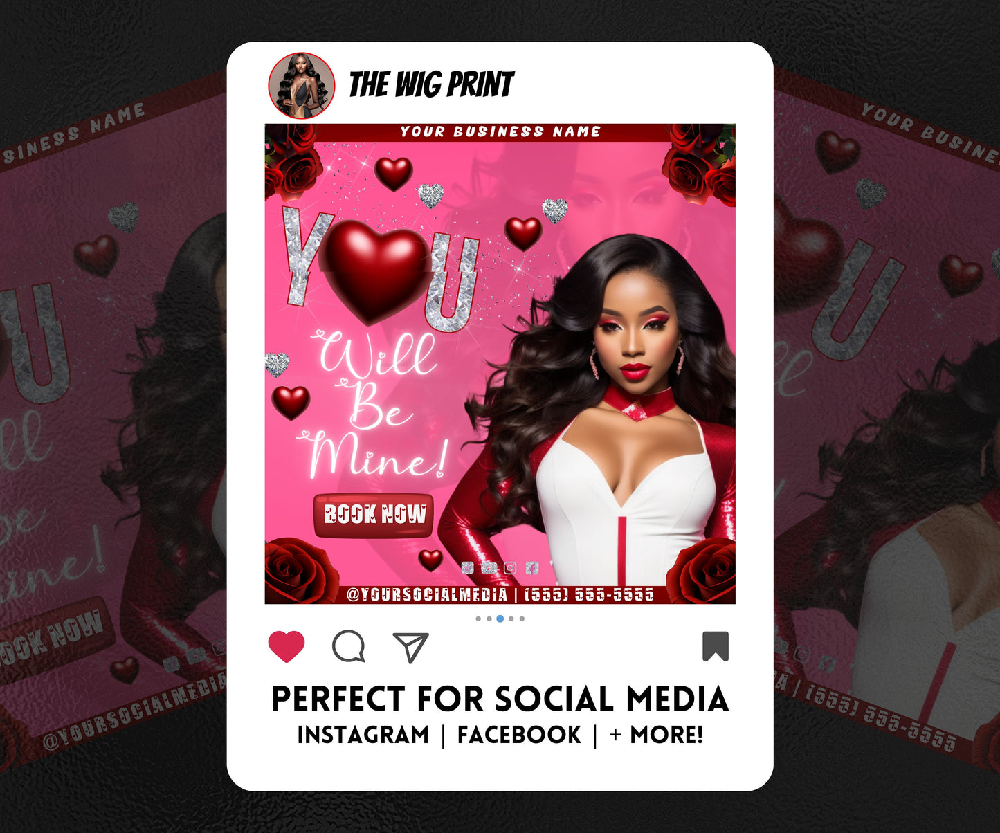 VDay | You Will Be Mine | 1 Flyer | Valentines You Theme | DIY | CANVA | Social Media Flyer