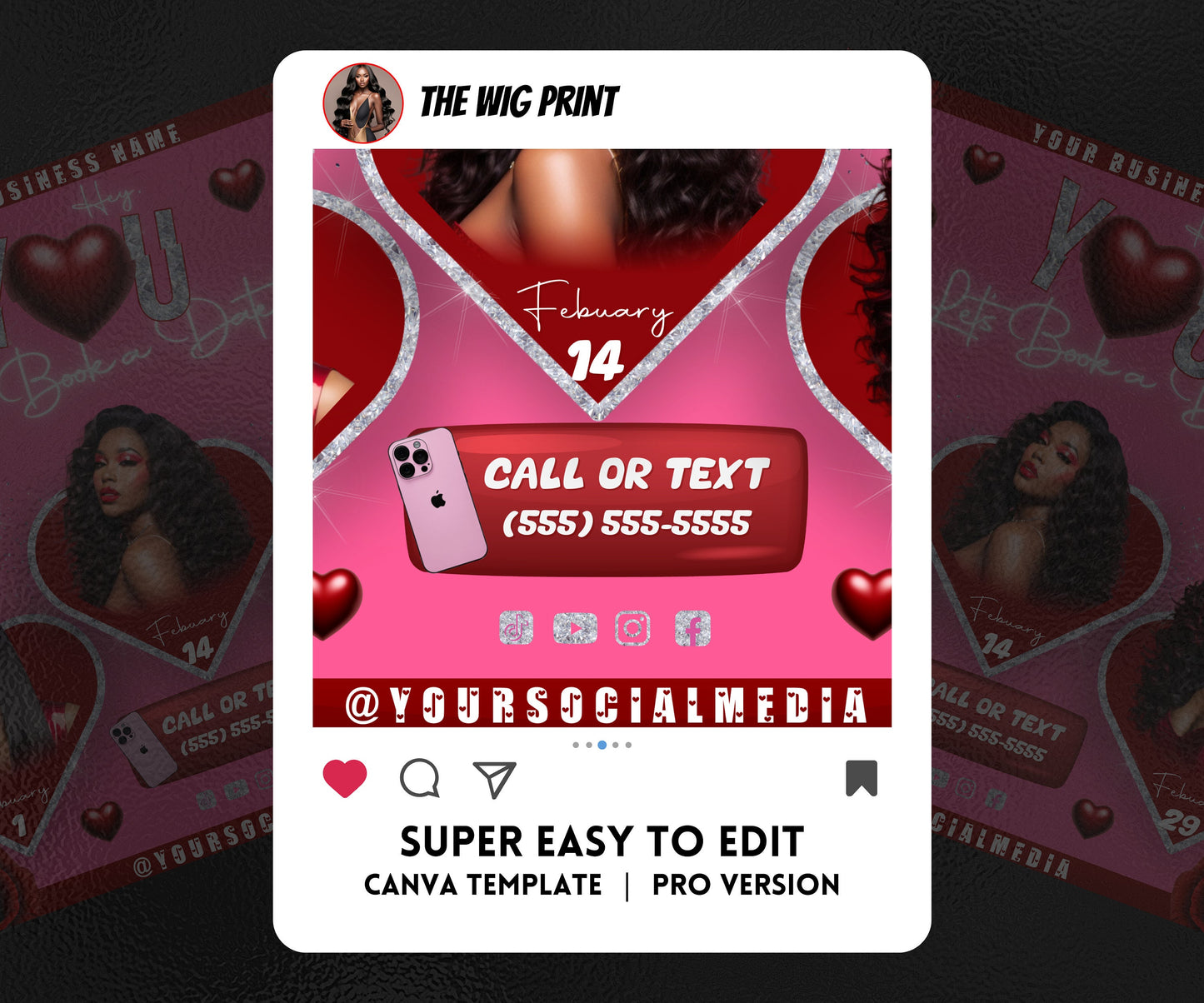 VDay | Lets Book a Date | 1 Flyer | Valentines You Theme | DIY | CANVA | Social Media Flyer