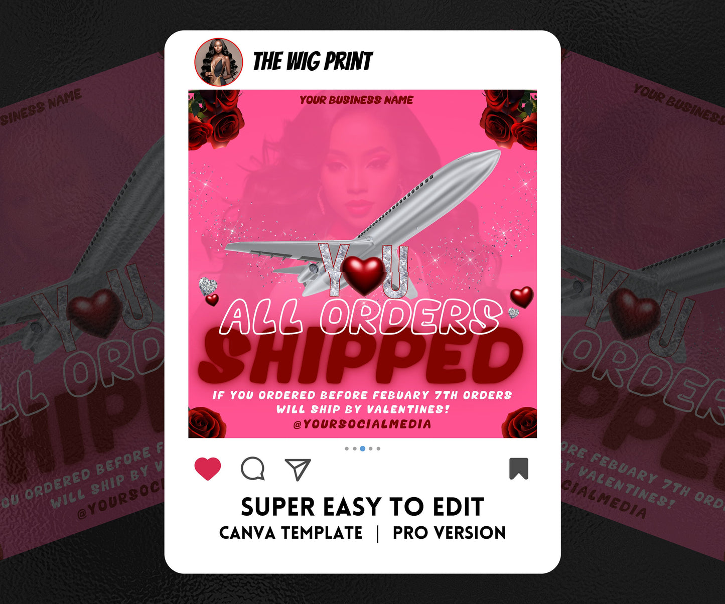 VDay | All Orders Shipped | 1 Flyer | Valentines You Theme | DIY | CANVA | Social Media Flyer