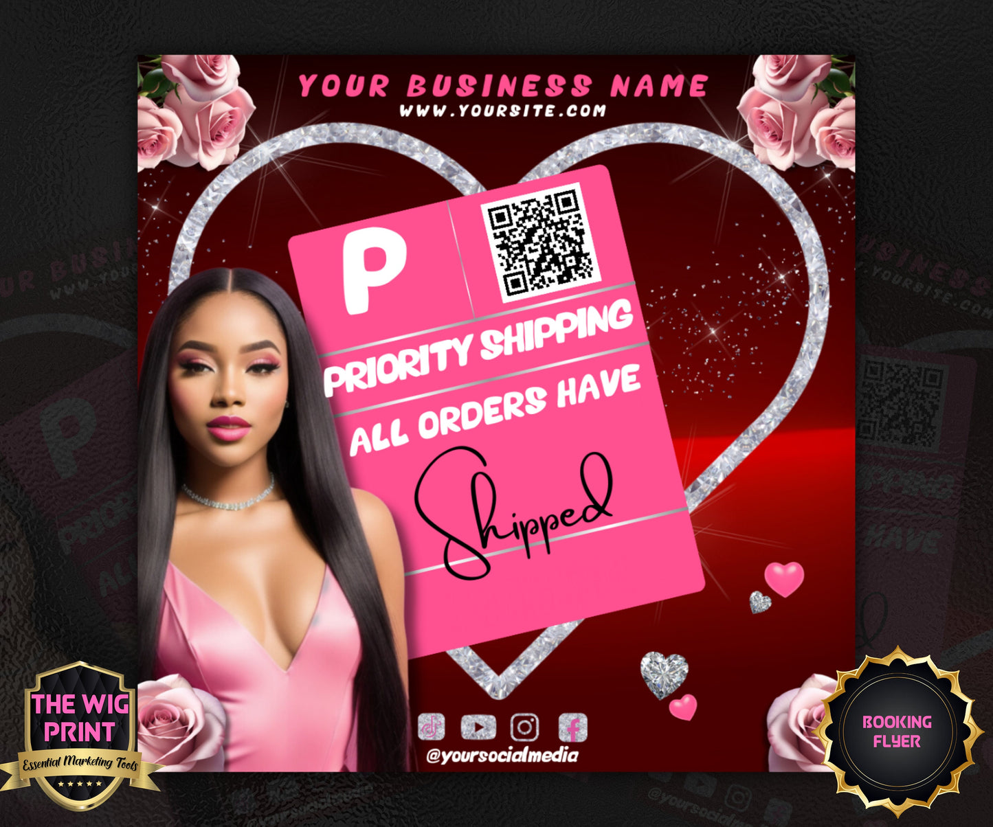 VDay | All Orders Shipped | 1 Flyer | Valentines You Theme | DIY | CANVA | Social Media Flyer