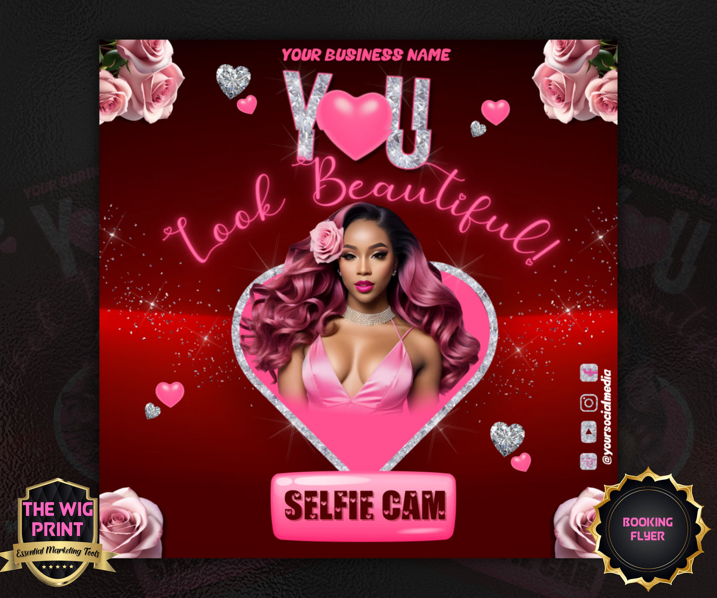 VDay | Selfie Cam | 1 Flyer | Valentines You Theme | DIY | CANVA | Social Media Flyer