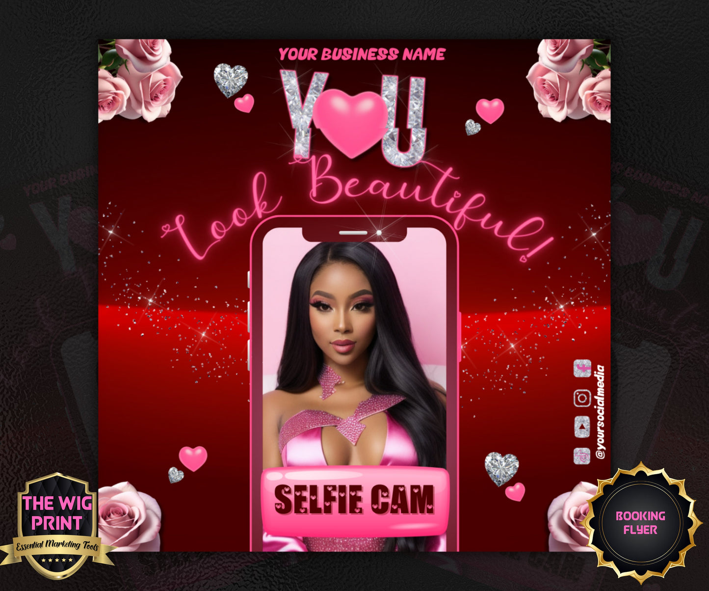 VDay | Selfie Cam | 1 Flyer | Valentines You Theme | DIY | CANVA | Social Media Flyer