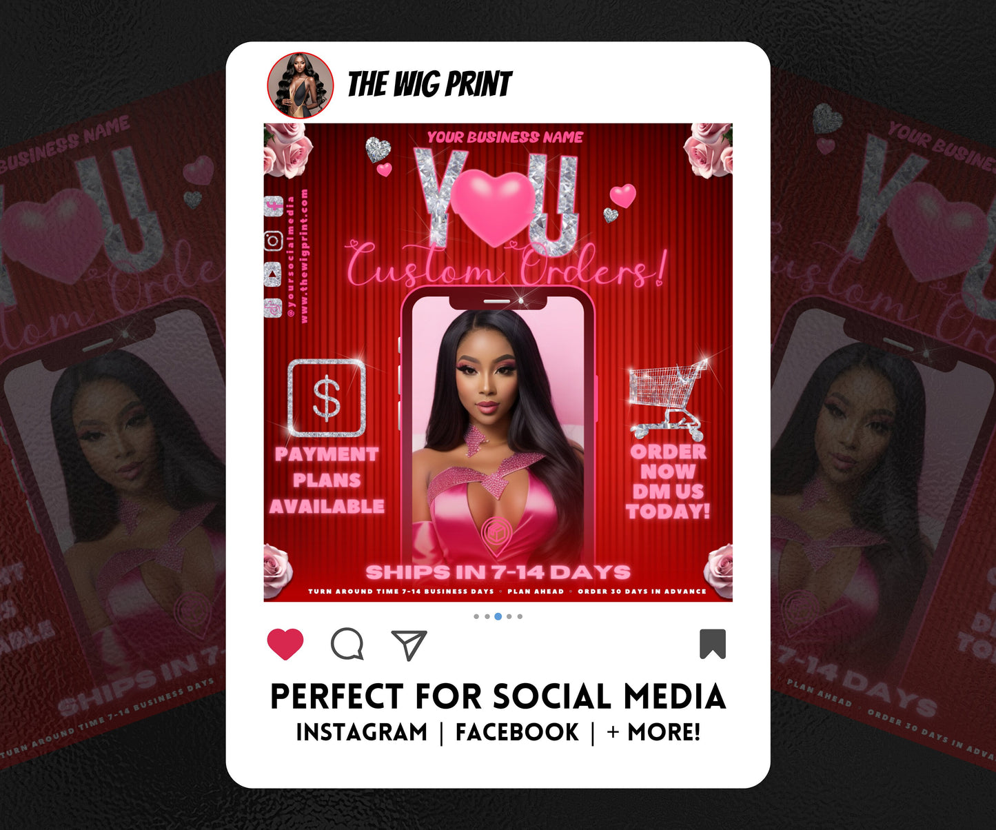 VDay | Custom Orders | 1 Flyer | Valentines You Theme | DIY | CANVA | Social Media Flyer