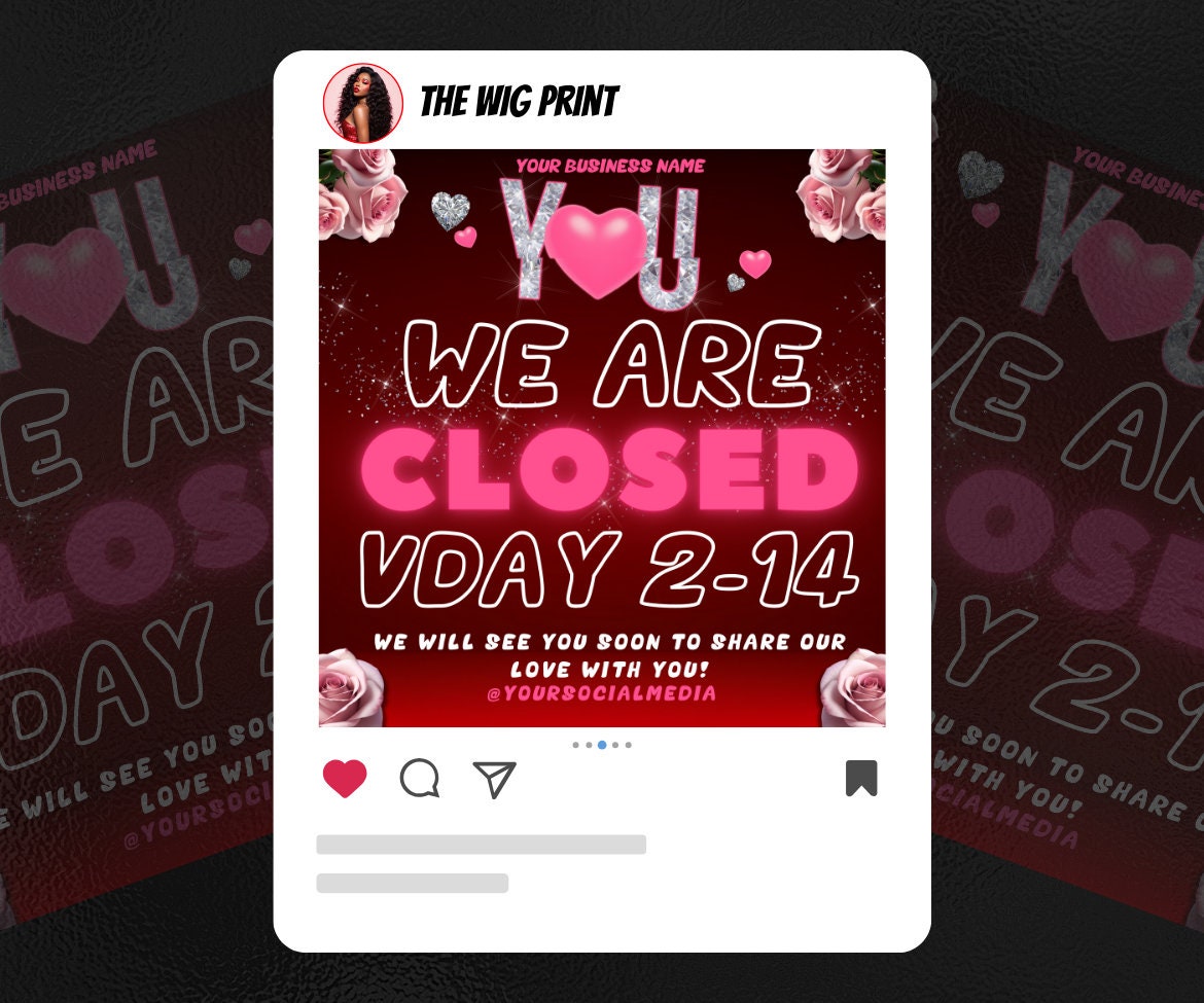 Valentines Sale 20 Flyers | YOU Theme | Pink + Red | Hair + Wig, Nail, Lashes, & Makeup Industry | DIY | CANVA | Instagram | Facebook