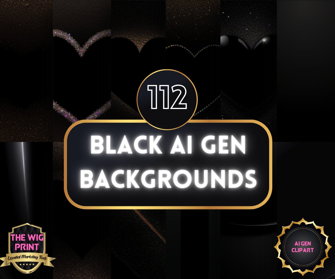 Black Backgrounds | Ai Generated | PNG | 112 PNG's | Design Elements