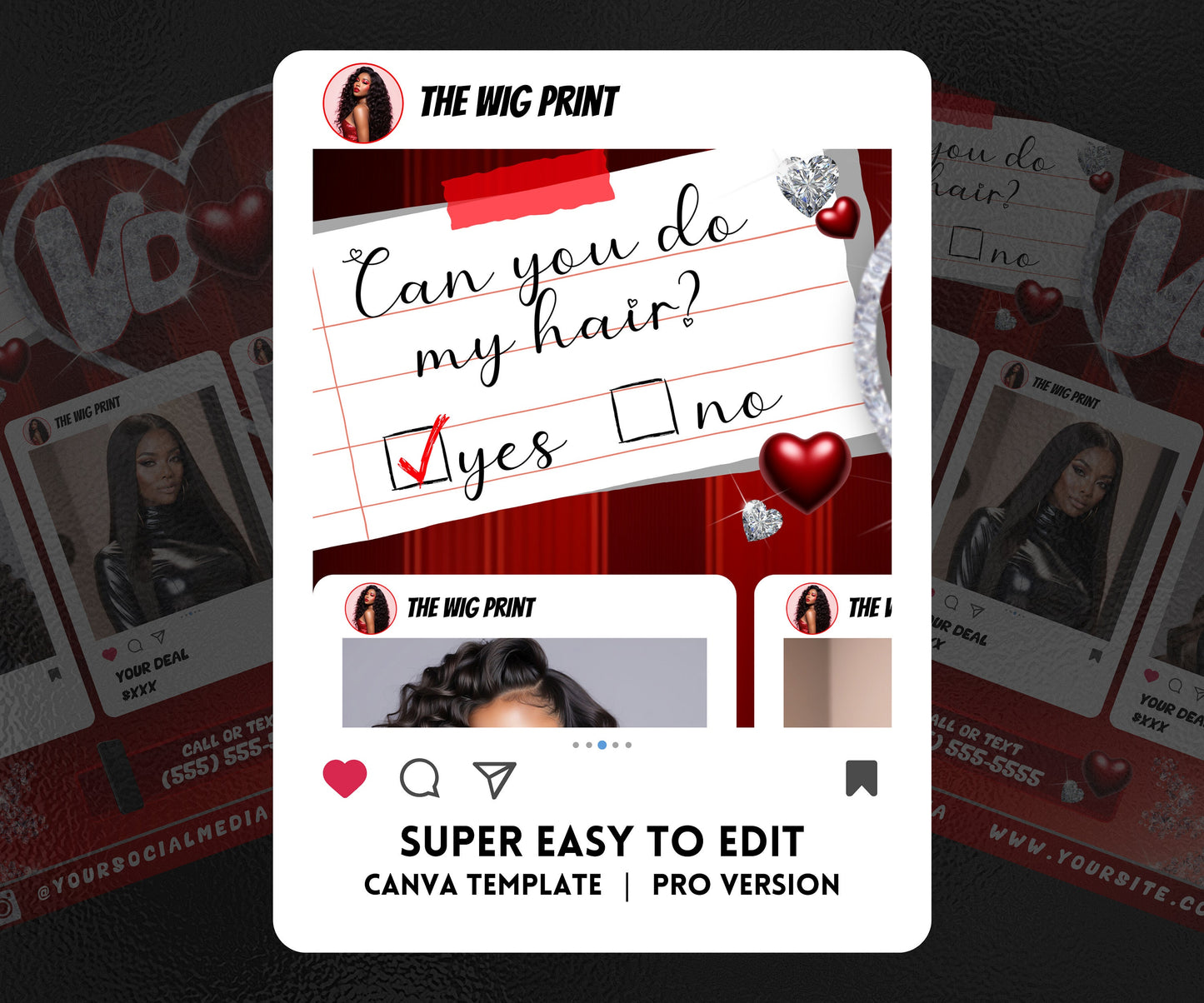 VDay | Can You Do My Hair? (Calendar) | 1 Flyer | Valentines Theme | DIY | CANVA | Instagram | Facebook