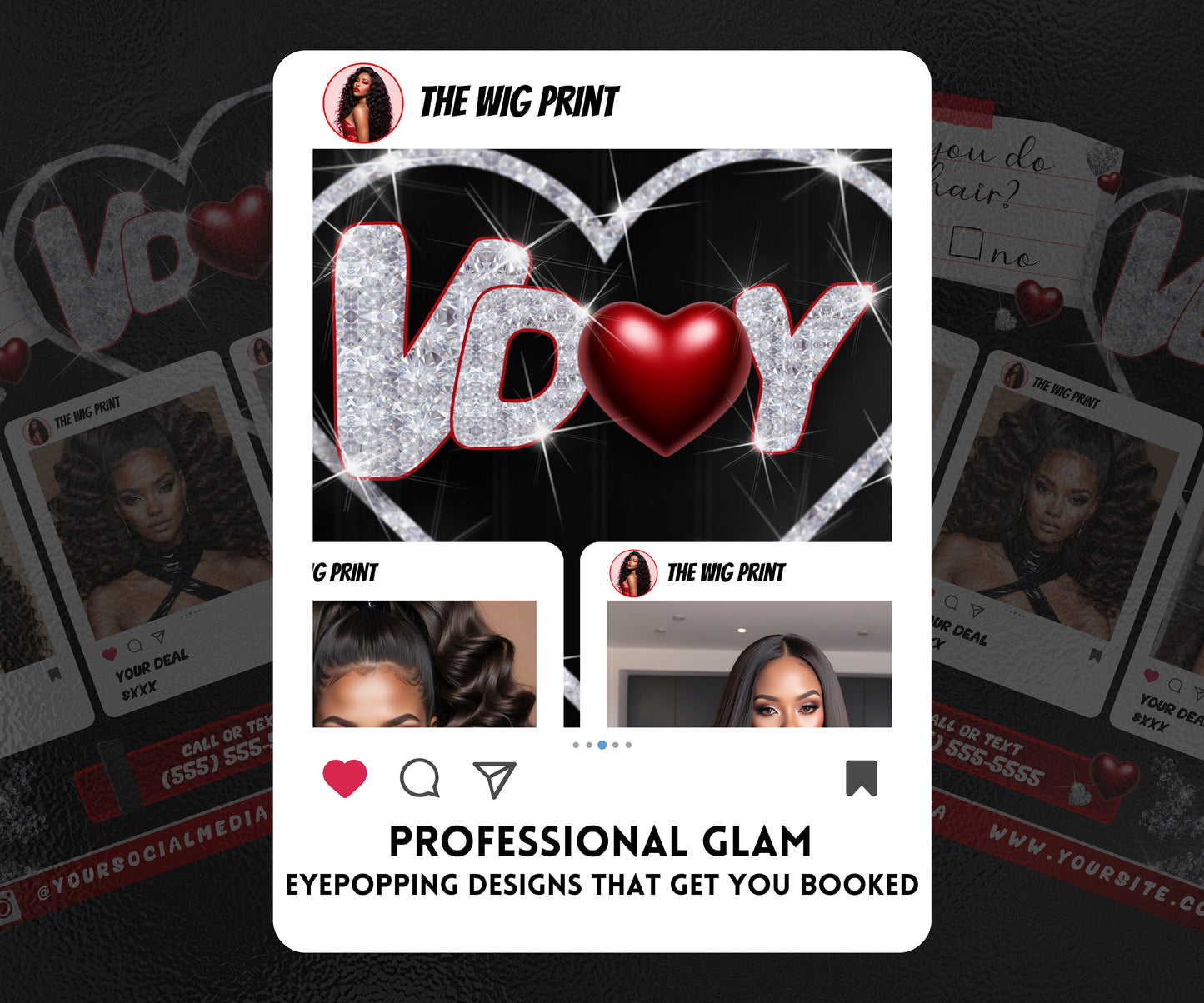 VDay | Can You Do My Hair? (Calendar) | 1 Flyer | Valentines Theme | DIY | CANVA | Instagram | Facebook