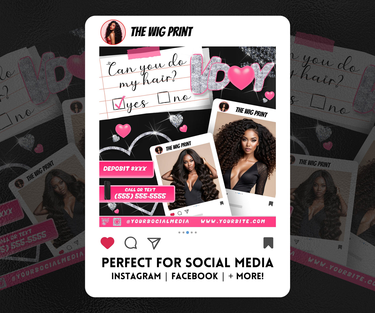 VDay | Can You Do My Hair? | 1 Flyer | Valentines Theme | Hair + Beauty