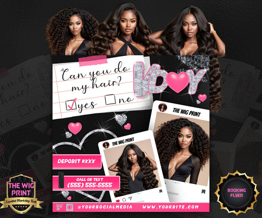 VDay | Can You Do My Hair? | 1 Flyer | Valentines Theme | Hair + Beauty