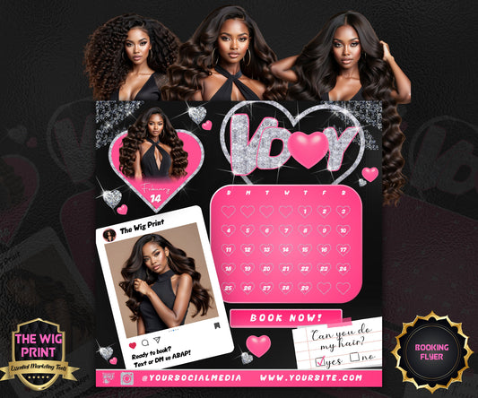 VDay | Can You Do My Hair? (Calendar) | 1 Flyer | Valentines Theme | Social Media Flyer