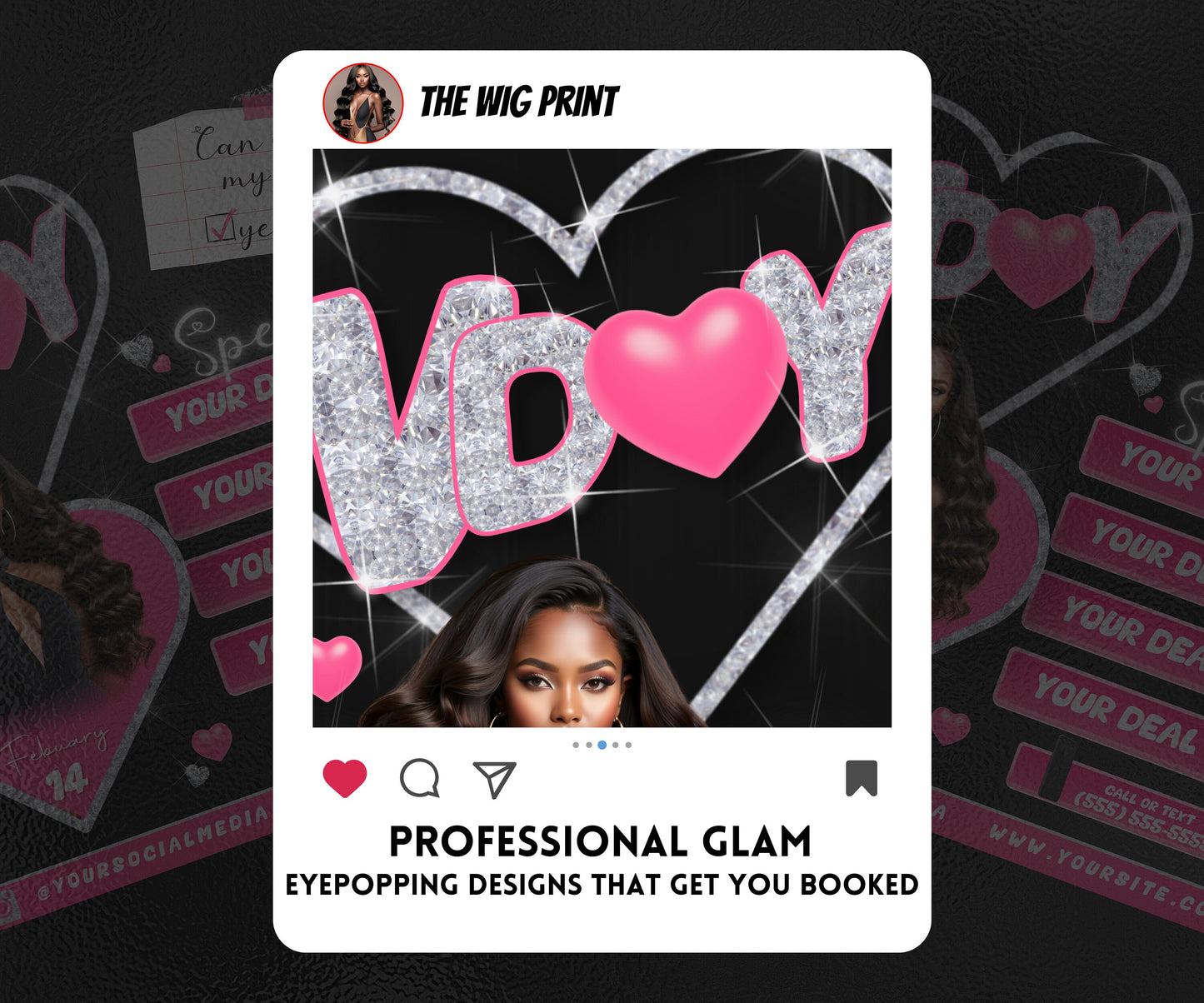 VDay | Can You Do My Hair? (Calendar) | 1 Flyer | Valentines Theme | DIY | CANVA | Social Media Flyer