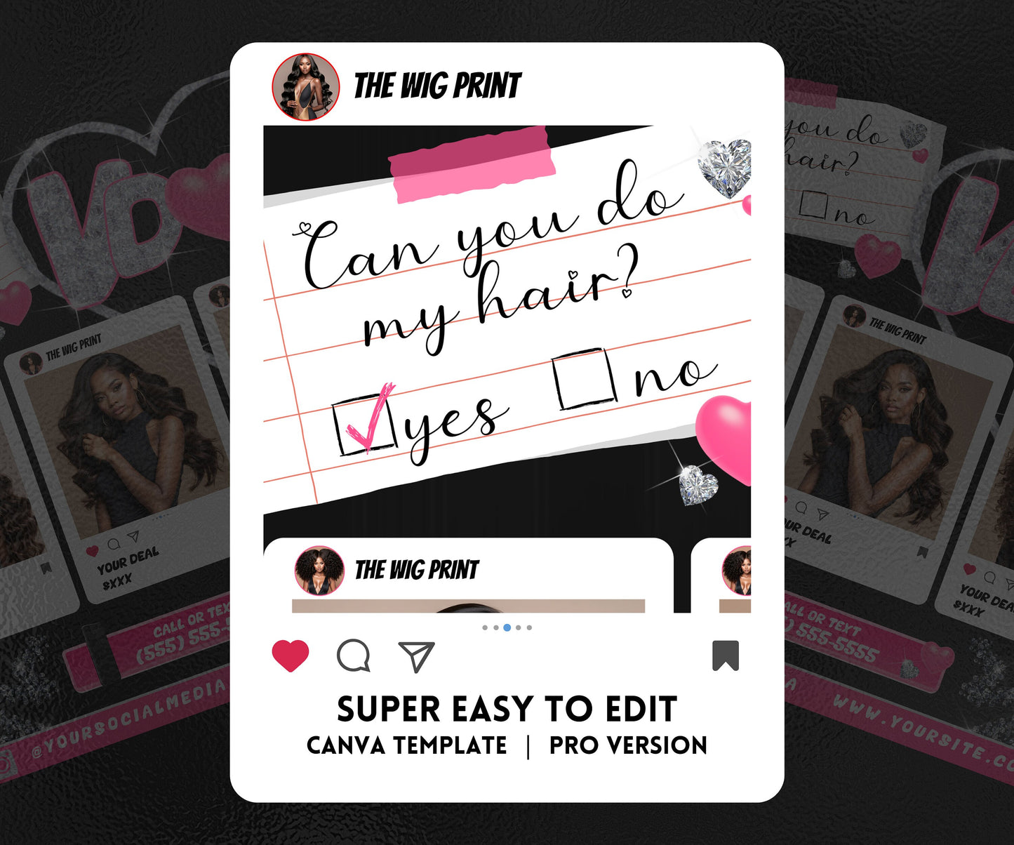 VDay | Can You Do My Hair? (Calendar) | 1 Flyer | Valentines Theme | DIY | CANVA | Social Media Flyer