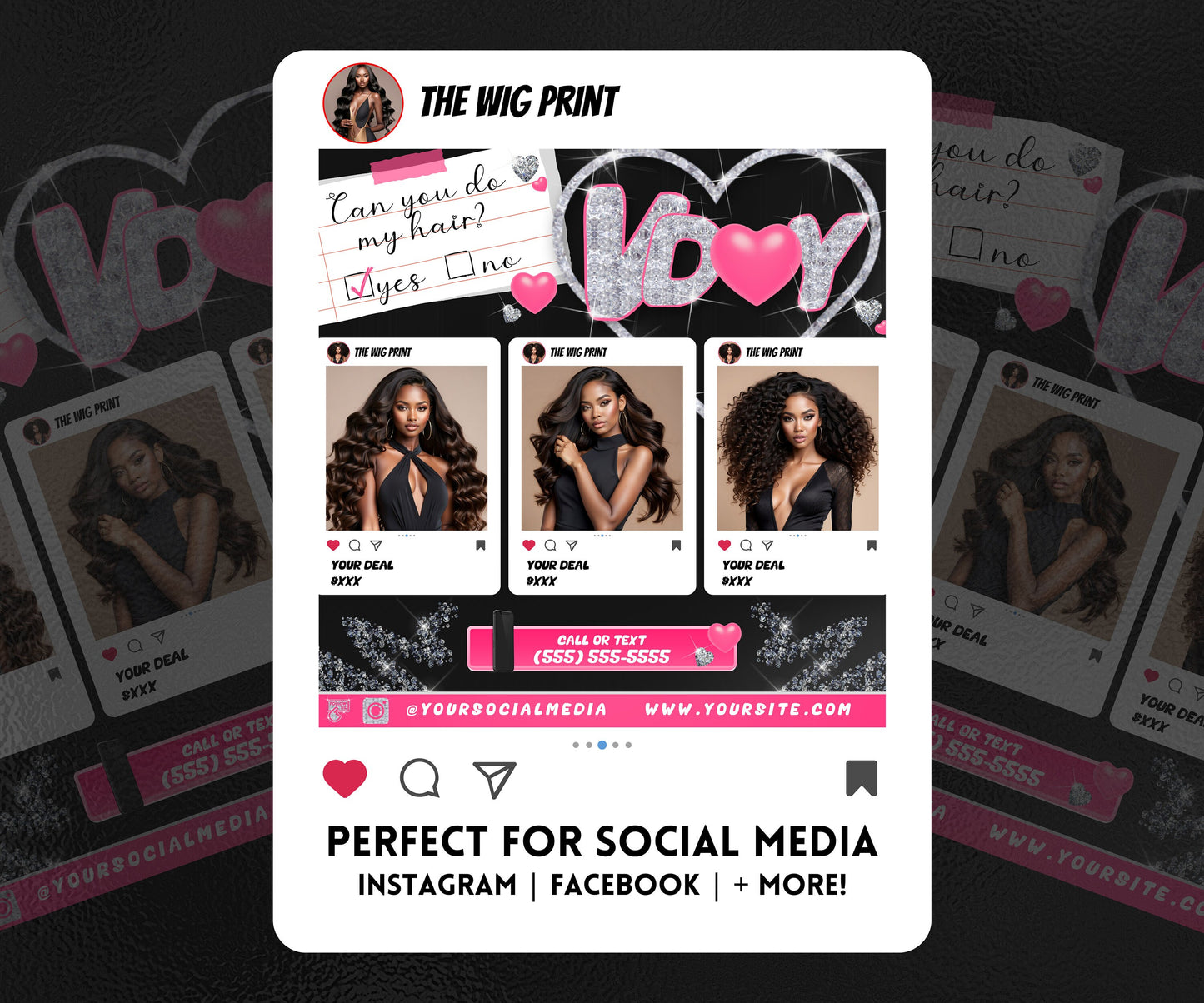 VDay | Can You Do My Hair? (Calendar) | 1 Flyer | Valentines Theme | DIY | CANVA | Social Media Flyer