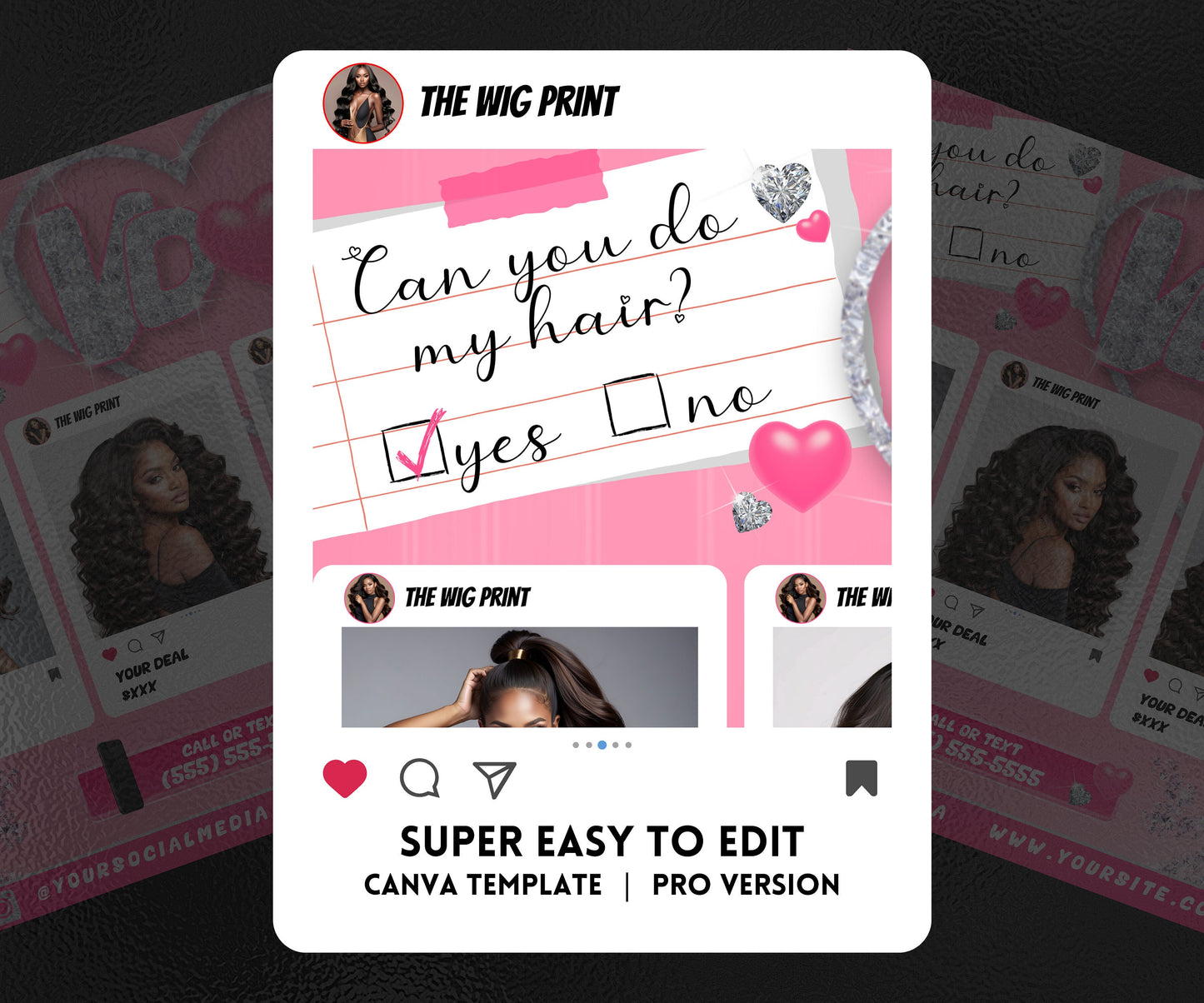 VDay | Can You Do My Hair? (Calendar) | 1 Flyer | Valentines Theme | DIY | CANVA | Social Media Flyer