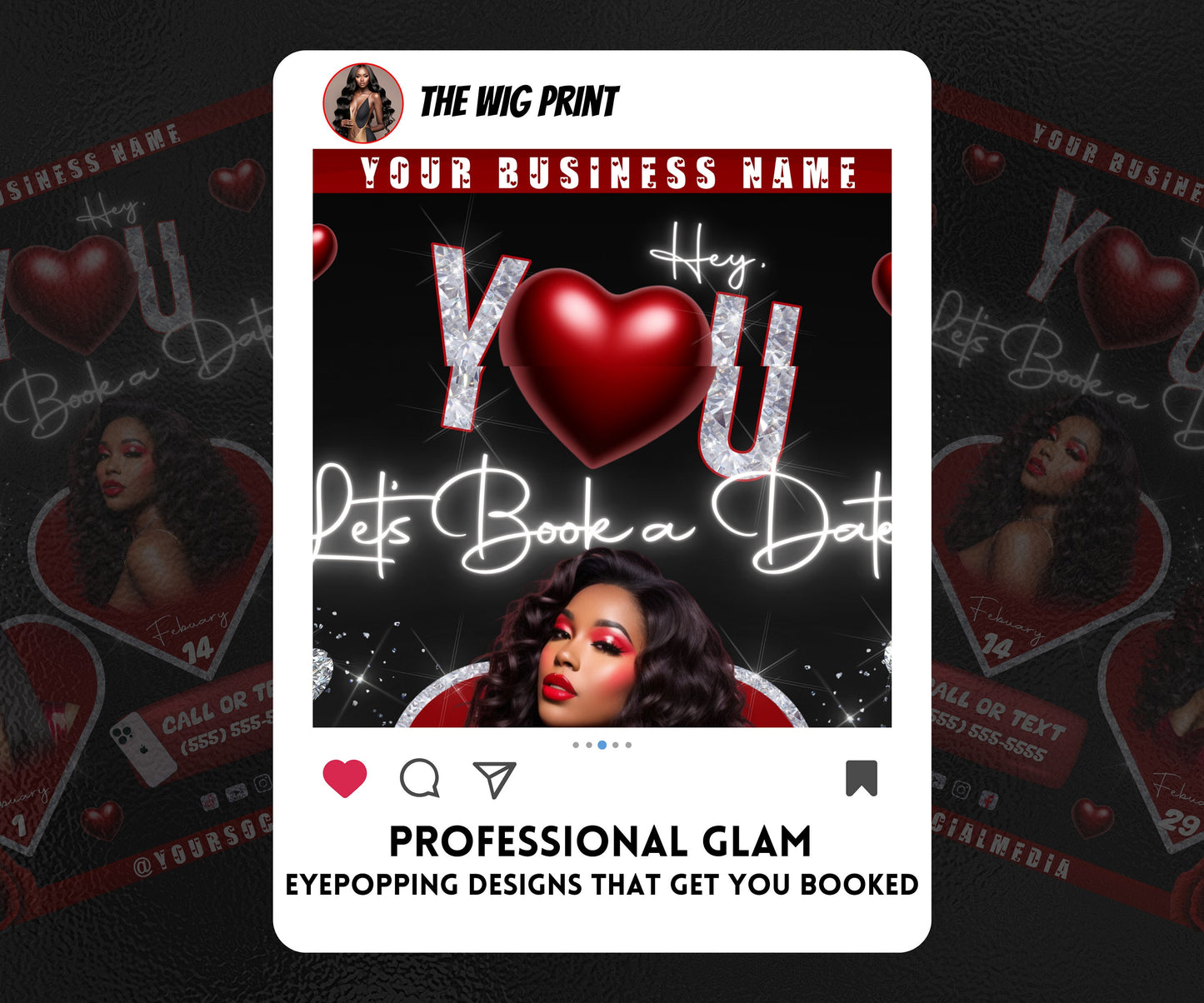 VDay | Lets Book a Date | 1 Flyer | Valentines You Theme | DIY | CANVA | Social Media Flyer