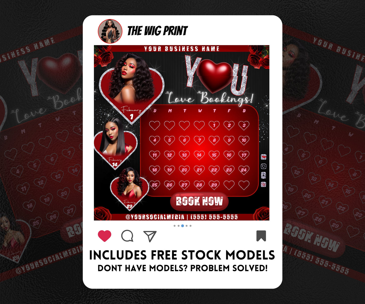 VDay | Love Bookings | 1 Flyer | Valentines You Theme | DIY | CANVA | Social Media Flyer