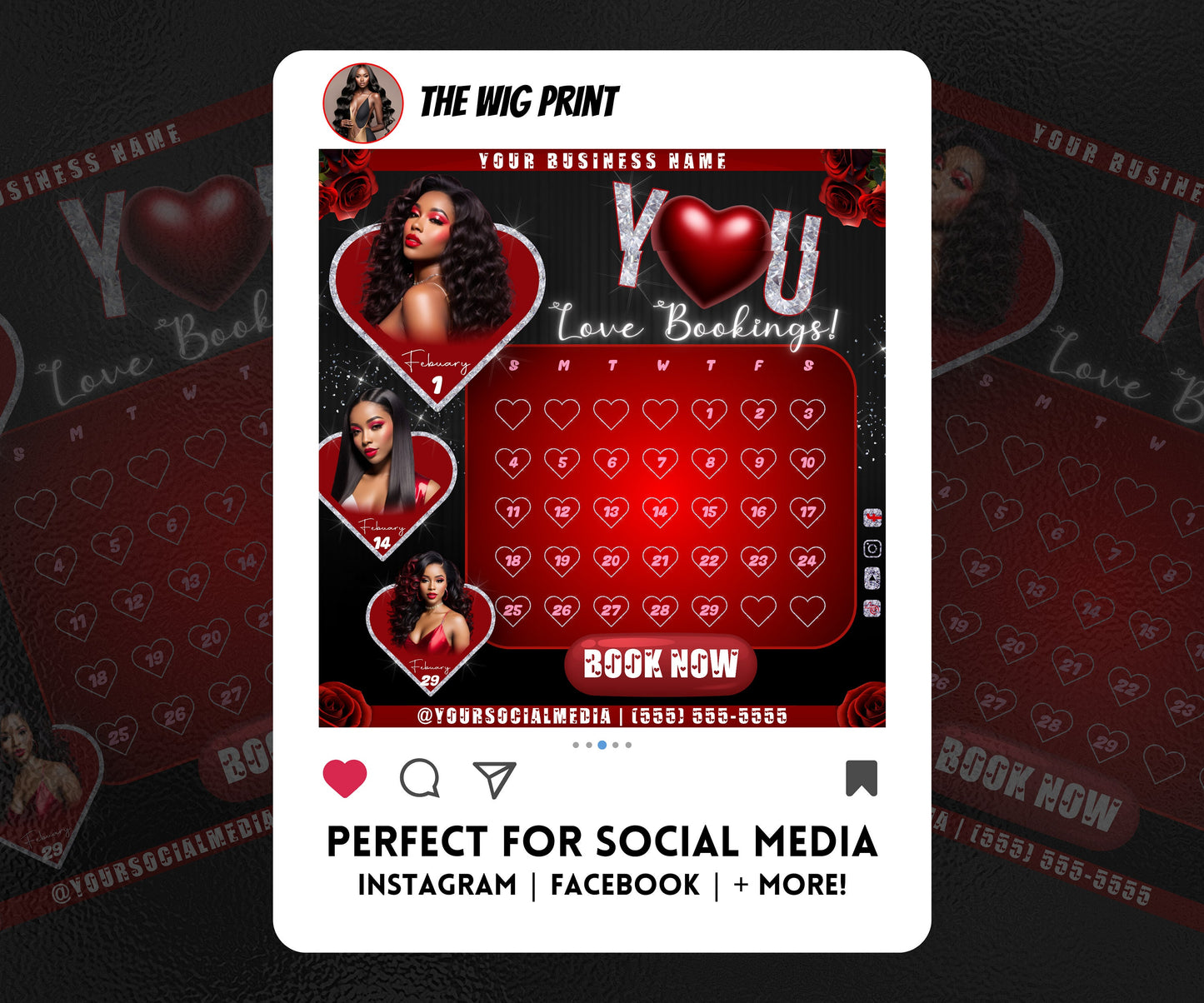 VDay | Love Bookings | 1 Flyer | Valentines You Theme | DIY | CANVA | Social Media Flyer