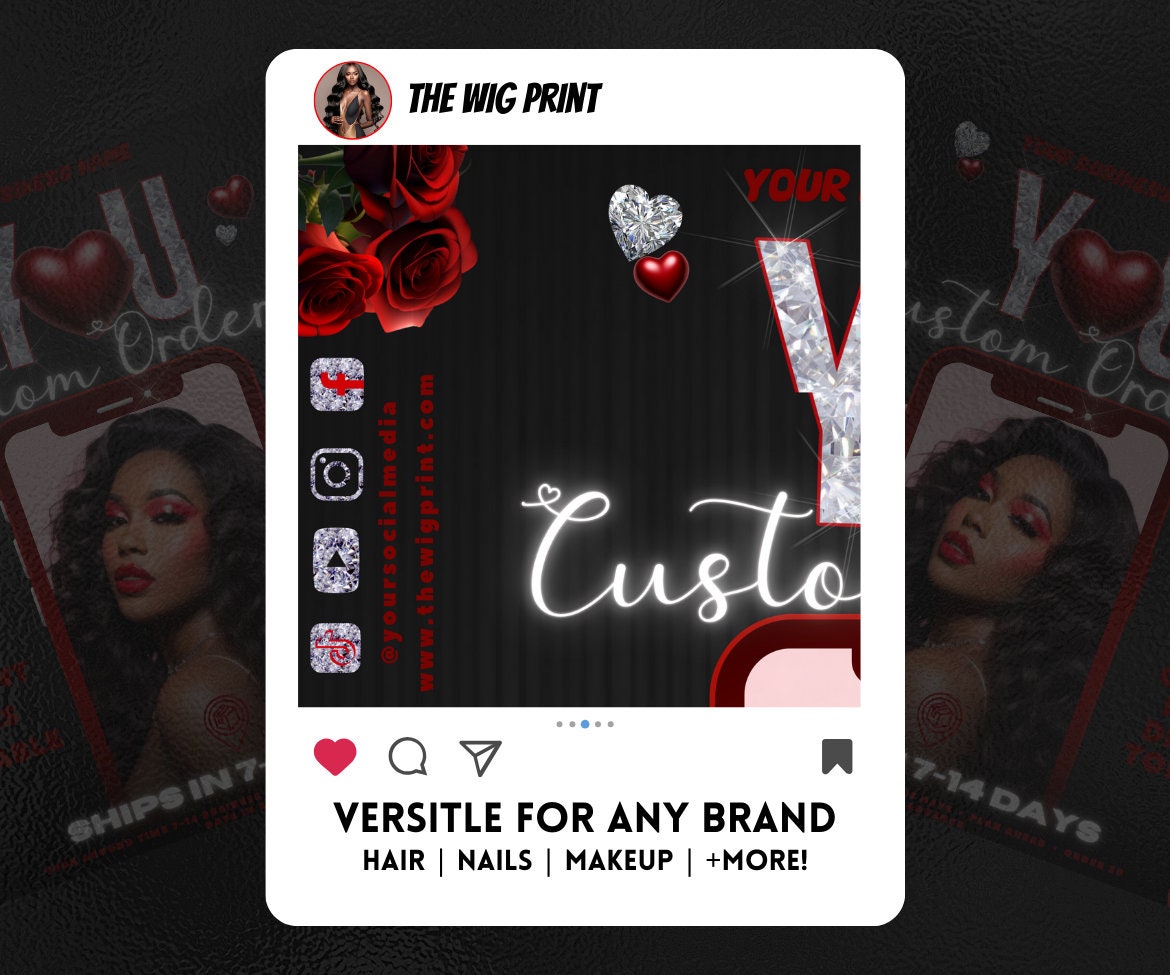 VDay | Custom Orders | 1 Flyer | Valentines You Theme | DIY | CANVA | Social Media Flyer