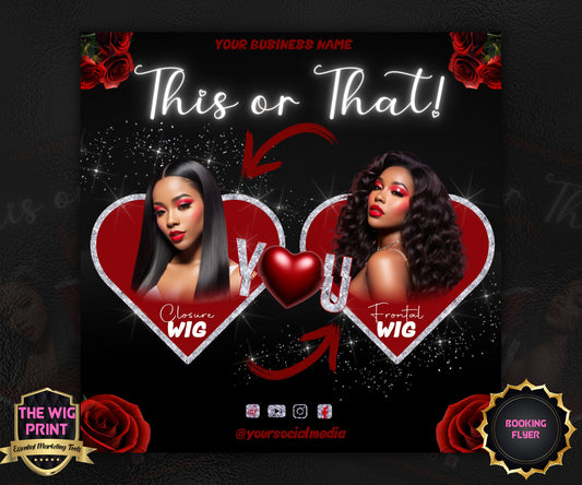 VDay | This or That? | 1 Flyer | Valentines You Theme | DIY | CANVA | Social Media Flyer