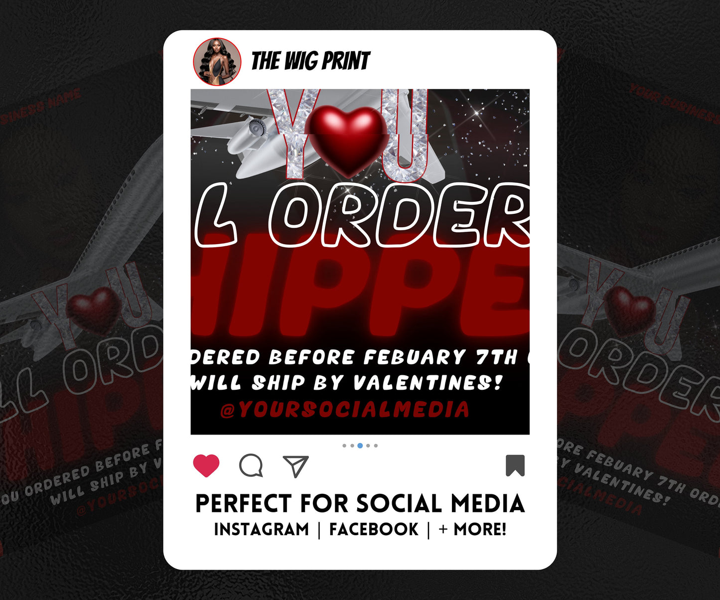 VDay | All Orders Shipped | 1 Flyer | Valentines You Theme | DIY | CANVA | Social Media Flyer