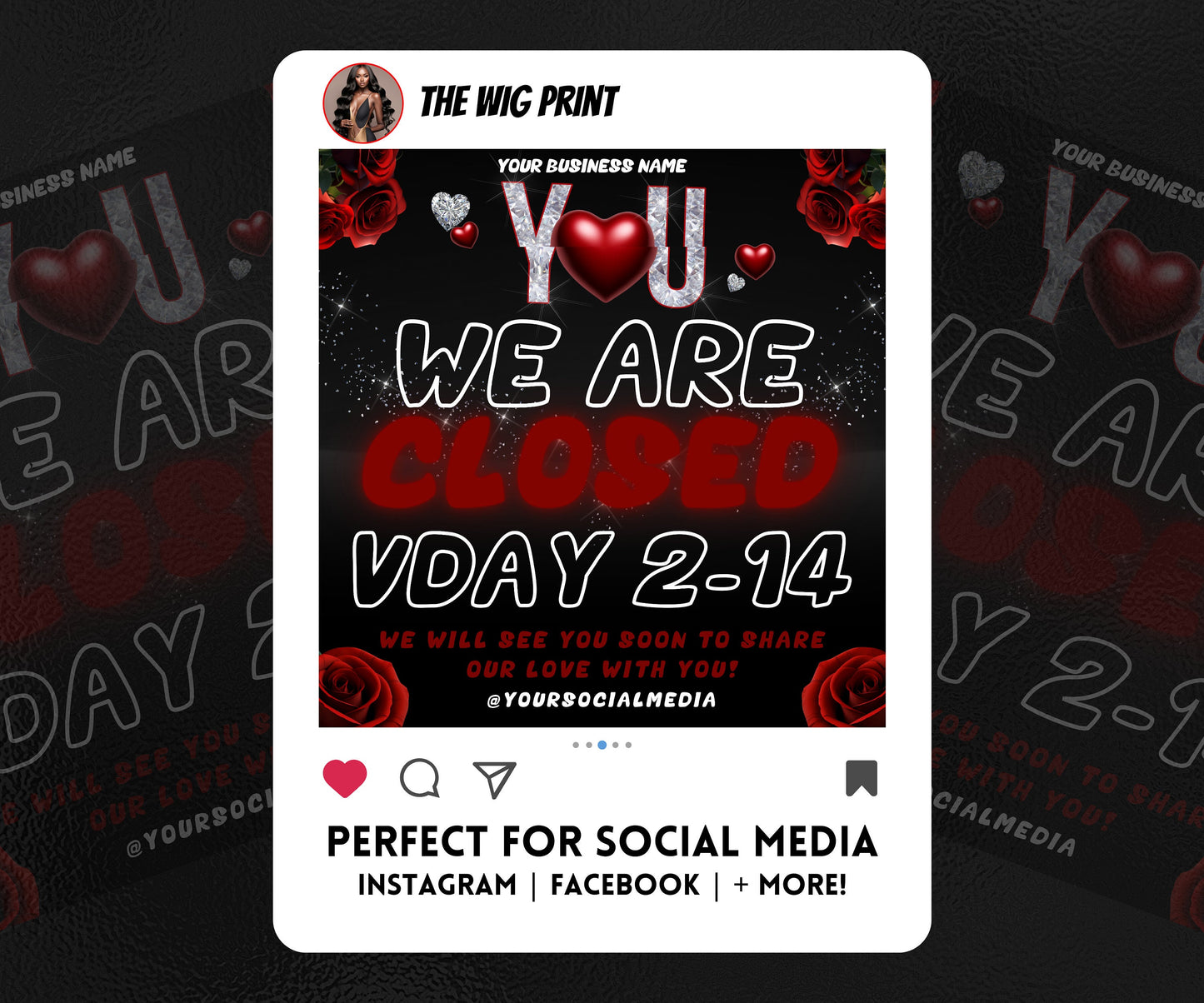 VDay | We are Closed | 1 Flyer | Valentines You Theme | DIY | CANVA | Social Media Flyer