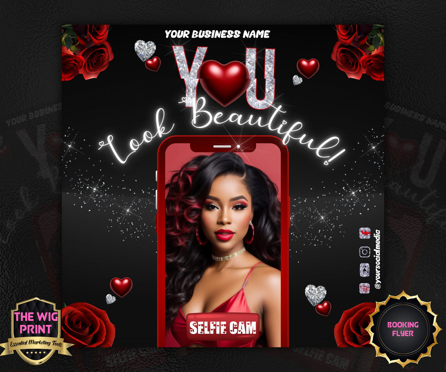 VDay | Selfie Cam | 1 Flyer | Valentines You Theme | DIY | CANVA | Social Media Flyer