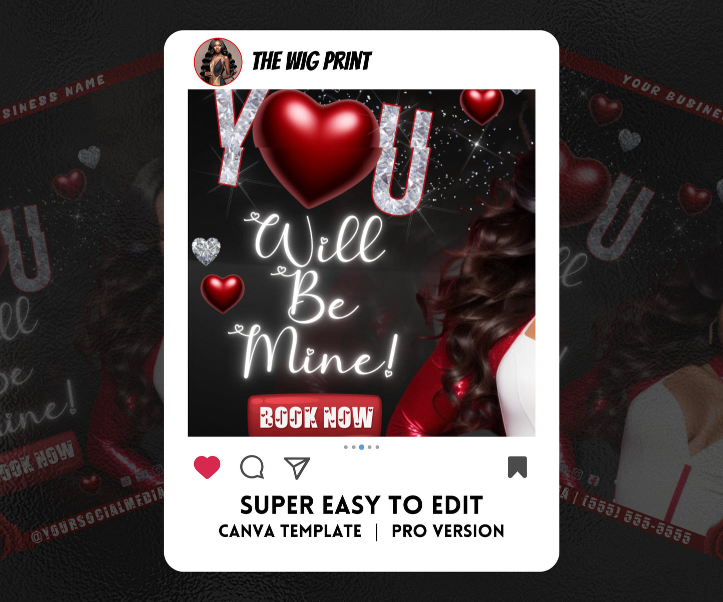 VDay | You Will Be Mine | 1 Flyer | Valentines You Theme | DIY | CANVA | Social Media Flyer