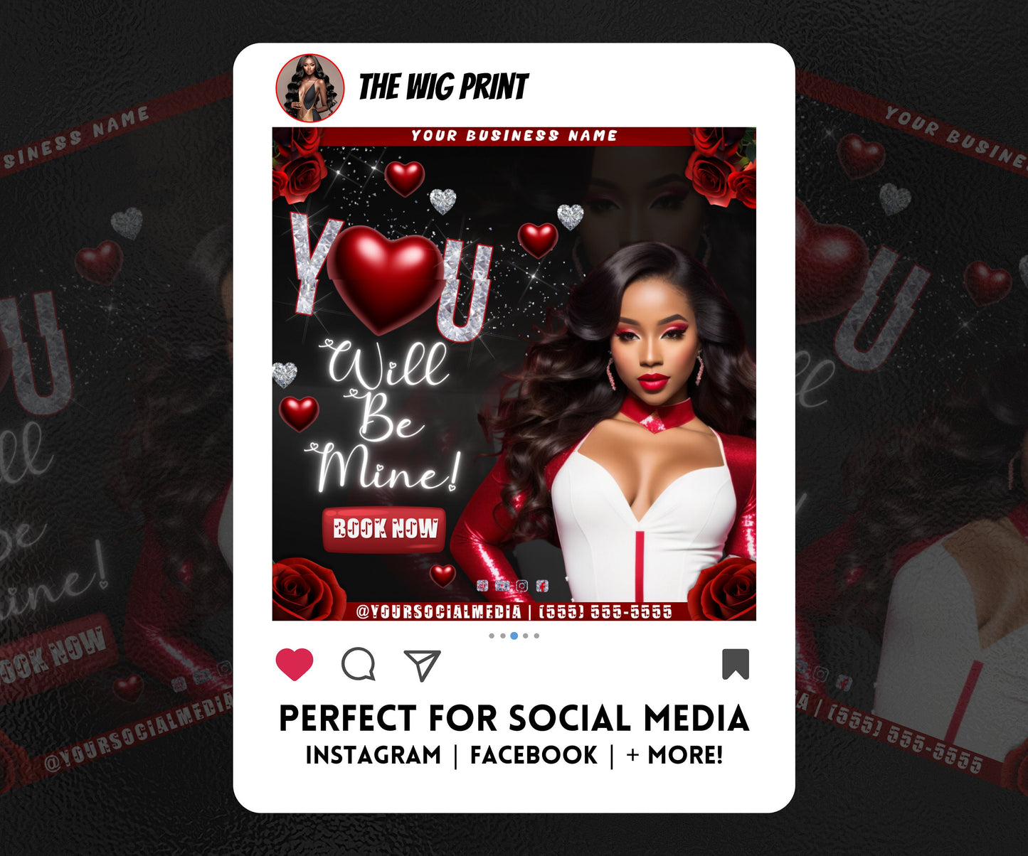 VDay | You Will Be Mine | 1 Flyer | Valentines You Theme | DIY | CANVA | Social Media Flyer