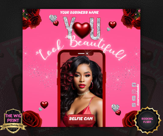 VDay | Selfie Cam | 1 Flyer | Valentines You Theme | DIY | CANVA | Social Media Flyer