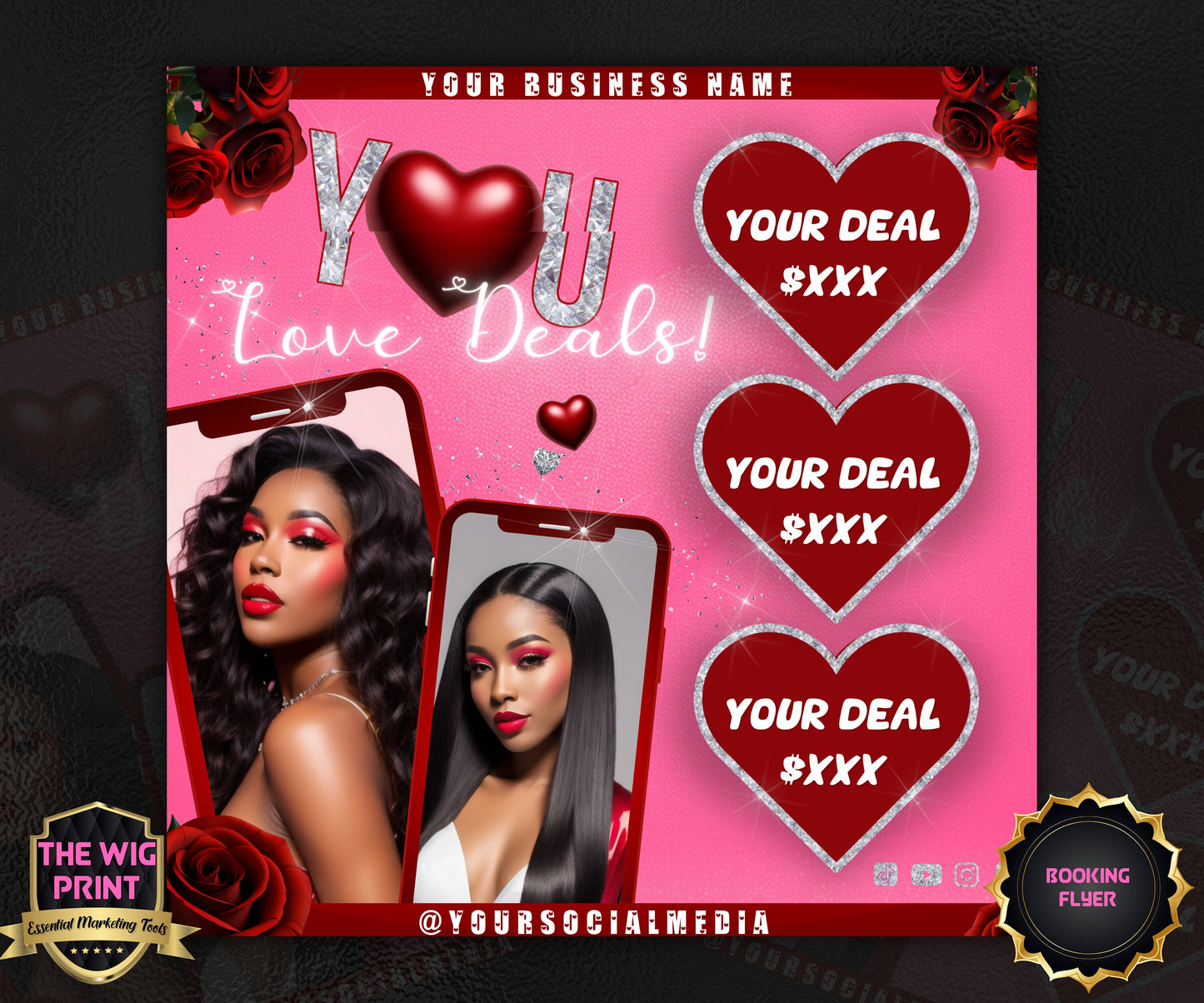 VDay | You Love Deals | 1 Flyer | Valentines Theme | DIY | CANVA | Social Media Flyer