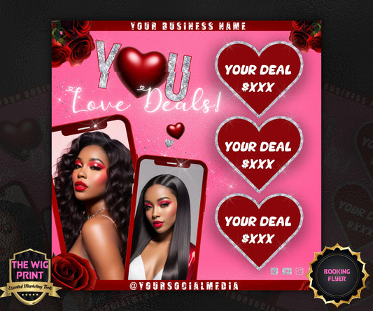 VDay | You Love Deals | 1 Flyer | Valentines Theme | DIY | CANVA | Social Media Flyer