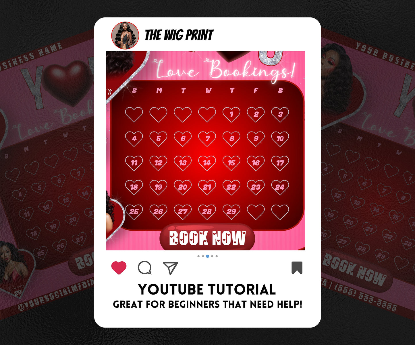 VDay | Love Bookings | 1 Flyer | Valentines You Theme | DIY | CANVA | Social Media Flyer