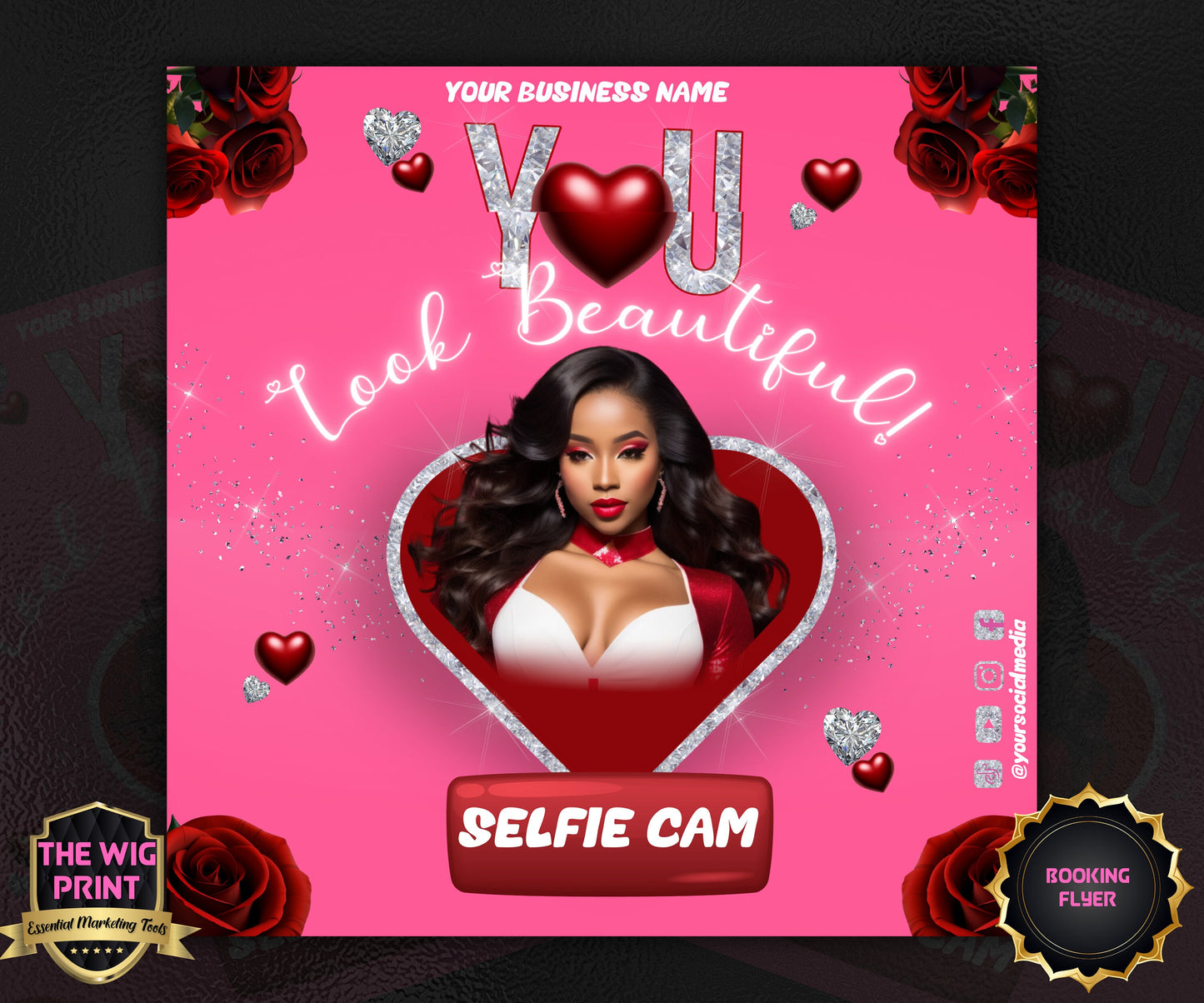 VDay | Selfie Cam | 1 Flyer | Valentines You Theme | DIY | CANVA | Social Media Flyer