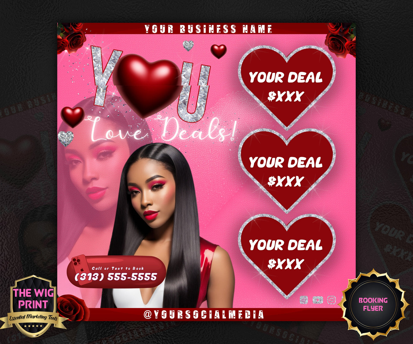 VDay | You Love Deals | 1 Flyer | Valentines Theme | DIY | CANVA | Social Media Flyer