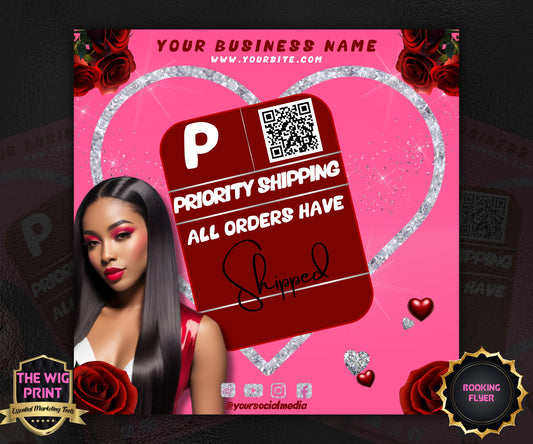 VDay | All Orders Shipped | 1 Flyer | Valentines You Theme | DIY | CANVA | Social Media Flyer