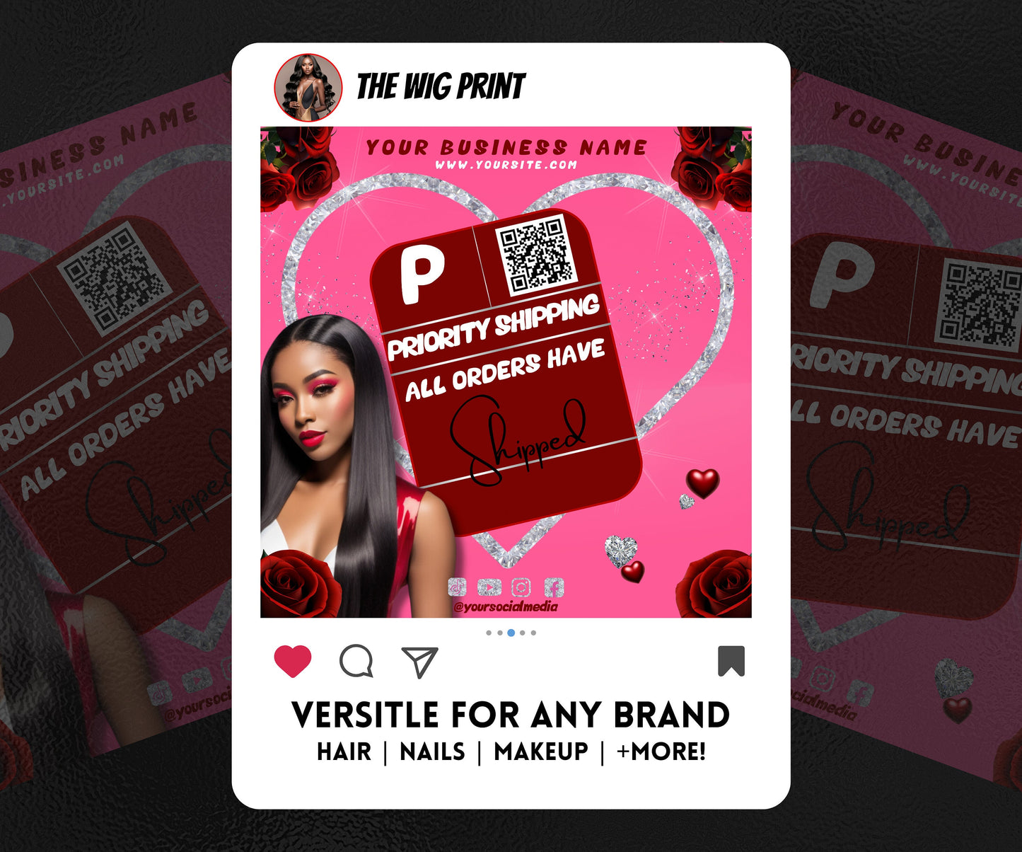 VDay | All Orders Shipped | 1 Flyer | Valentines You Theme | DIY | CANVA | Social Media Flyer