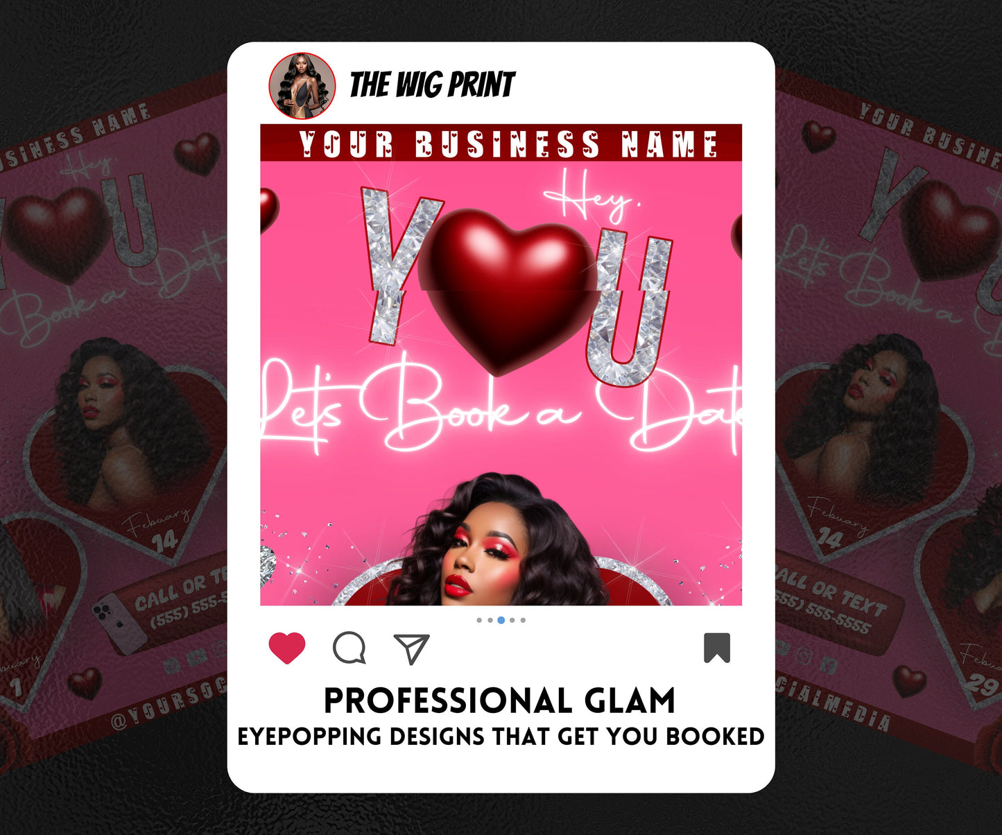 VDay | Lets Book a Date | 1 Flyer | Valentines You Theme | DIY | CANVA | Social Media Flyer