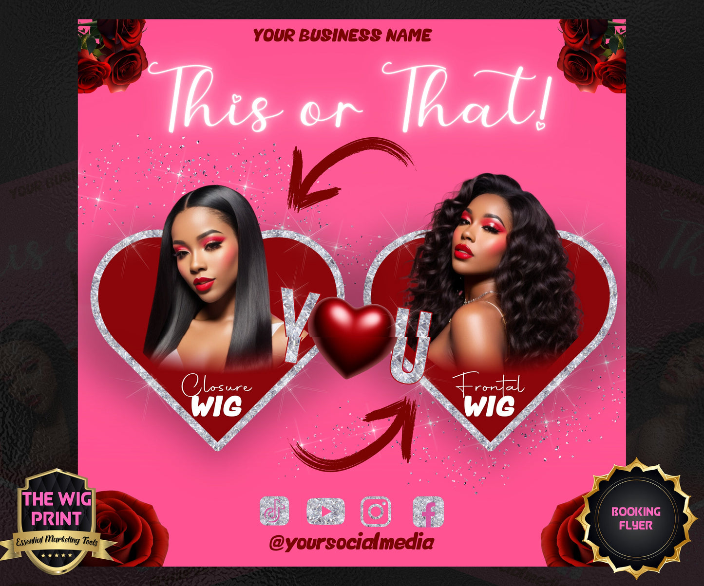 VDay | This or That? | 1 Flyer | Valentines You Theme | DIY | CANVA | Social Media Flyer