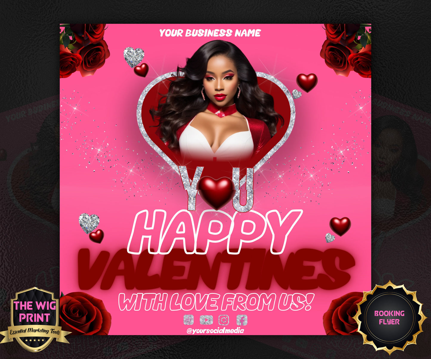 VDay | Happy Valentines | 1 Flyer | Valentines You Theme | DIY | CANVA | Social Media Flyer