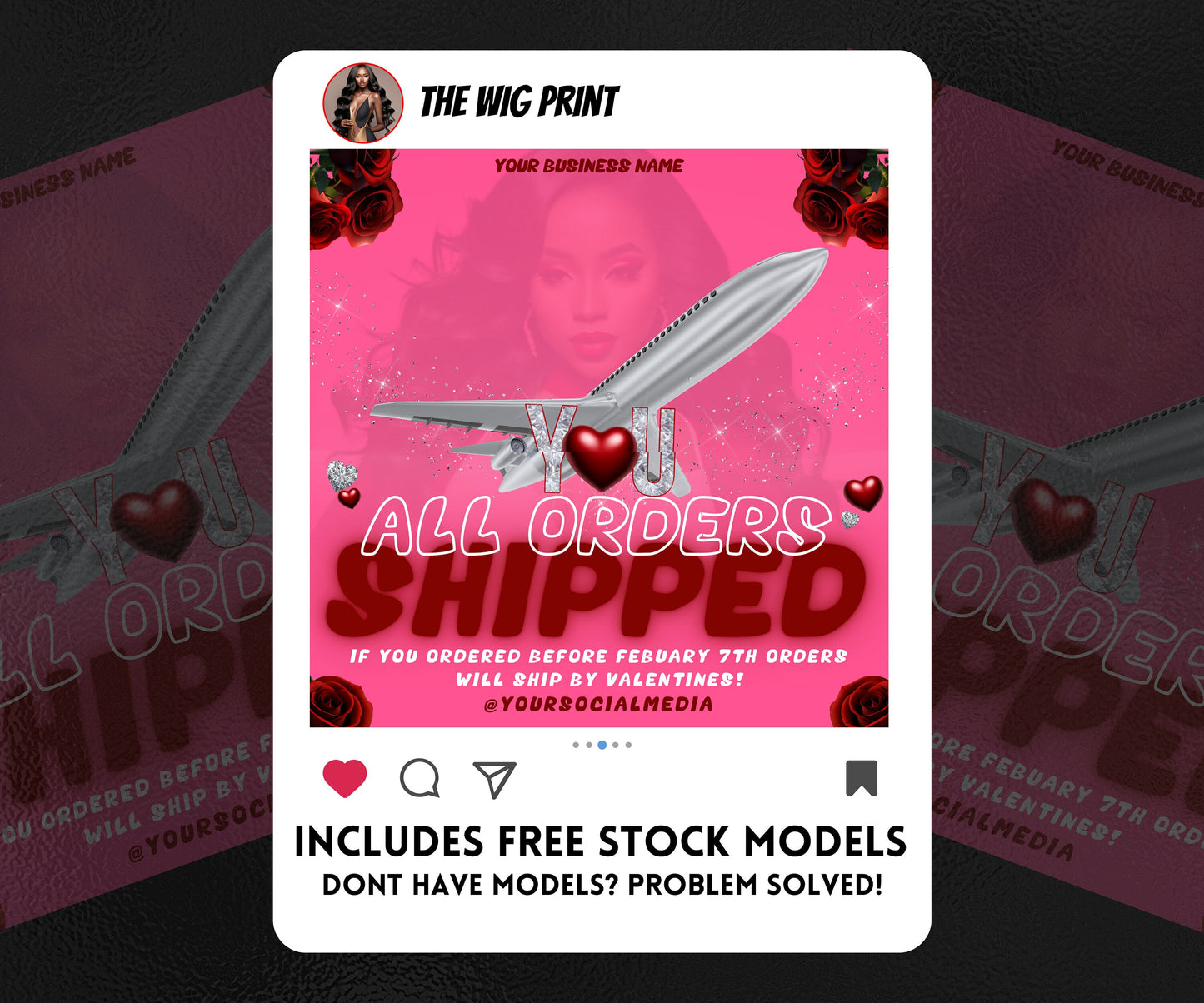 VDay | All Orders Shipped | 1 Flyer | Valentines You Theme | DIY | CANVA | Social Media Flyer