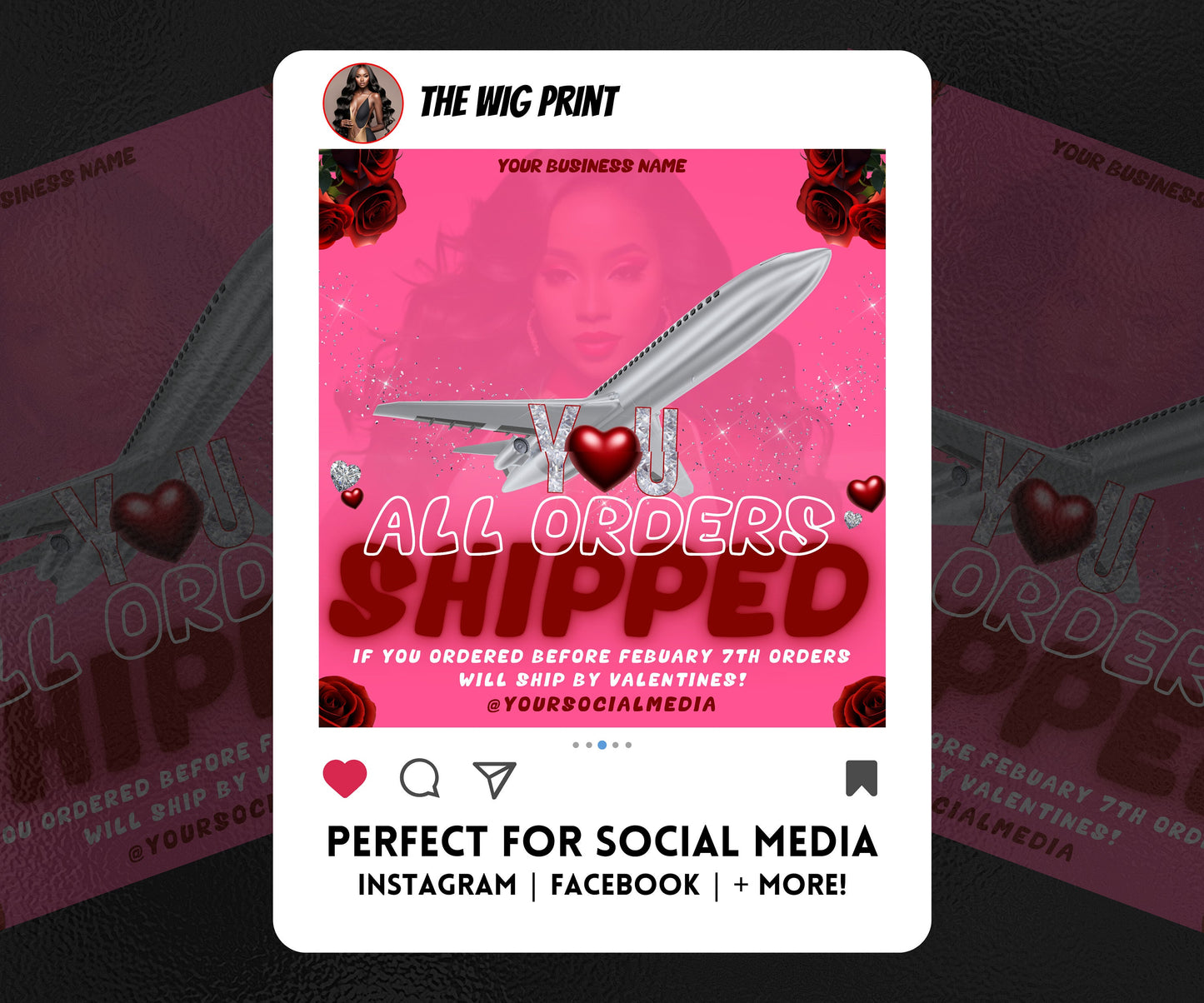 VDay | All Orders Shipped | 1 Flyer | Valentines You Theme | DIY | CANVA | Social Media Flyer