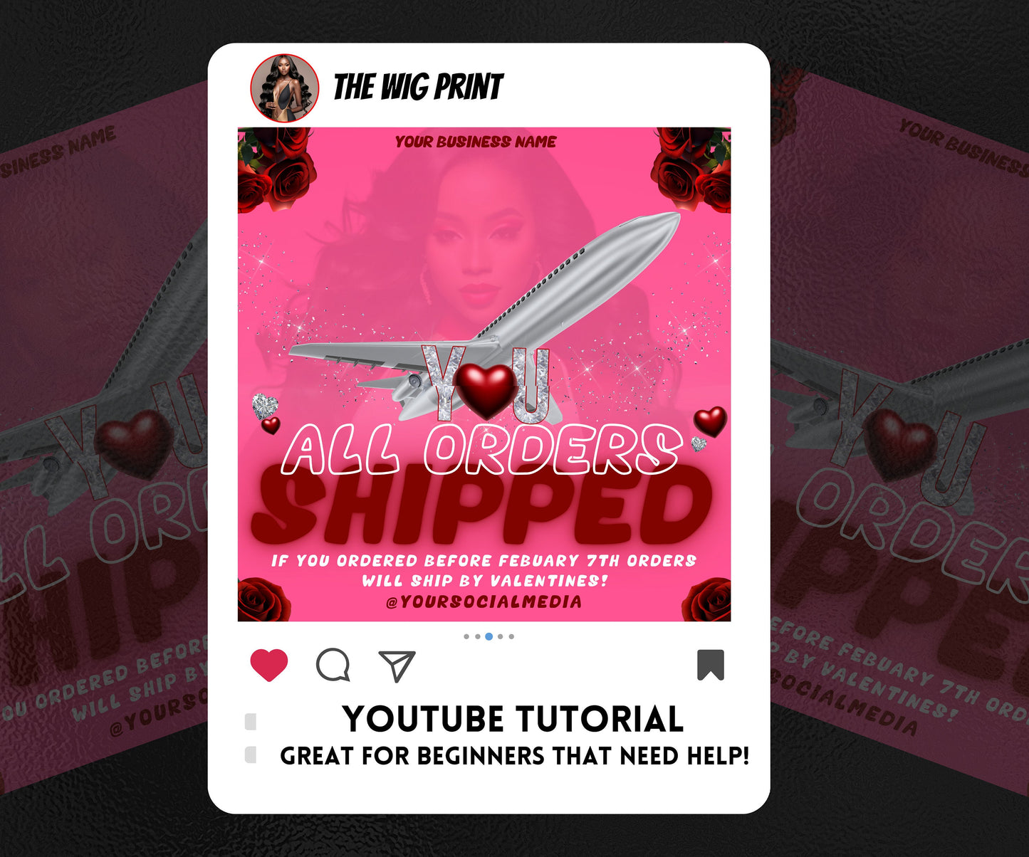 VDay | All Orders Shipped | 1 Flyer | Valentines You Theme | DIY | CANVA | Social Media Flyer