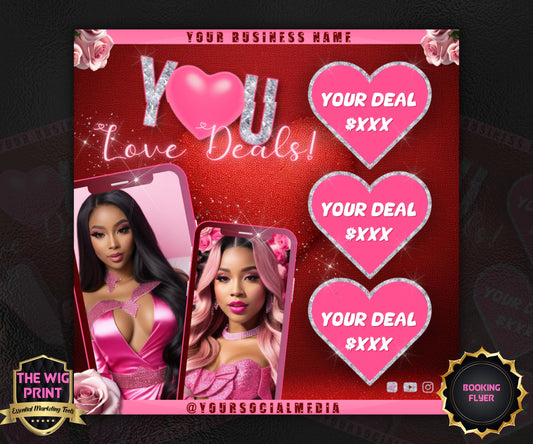 VDay | You Love Deals | 1 Flyer | Valentines Theme | DIY | CANVA | Social Media Flyer