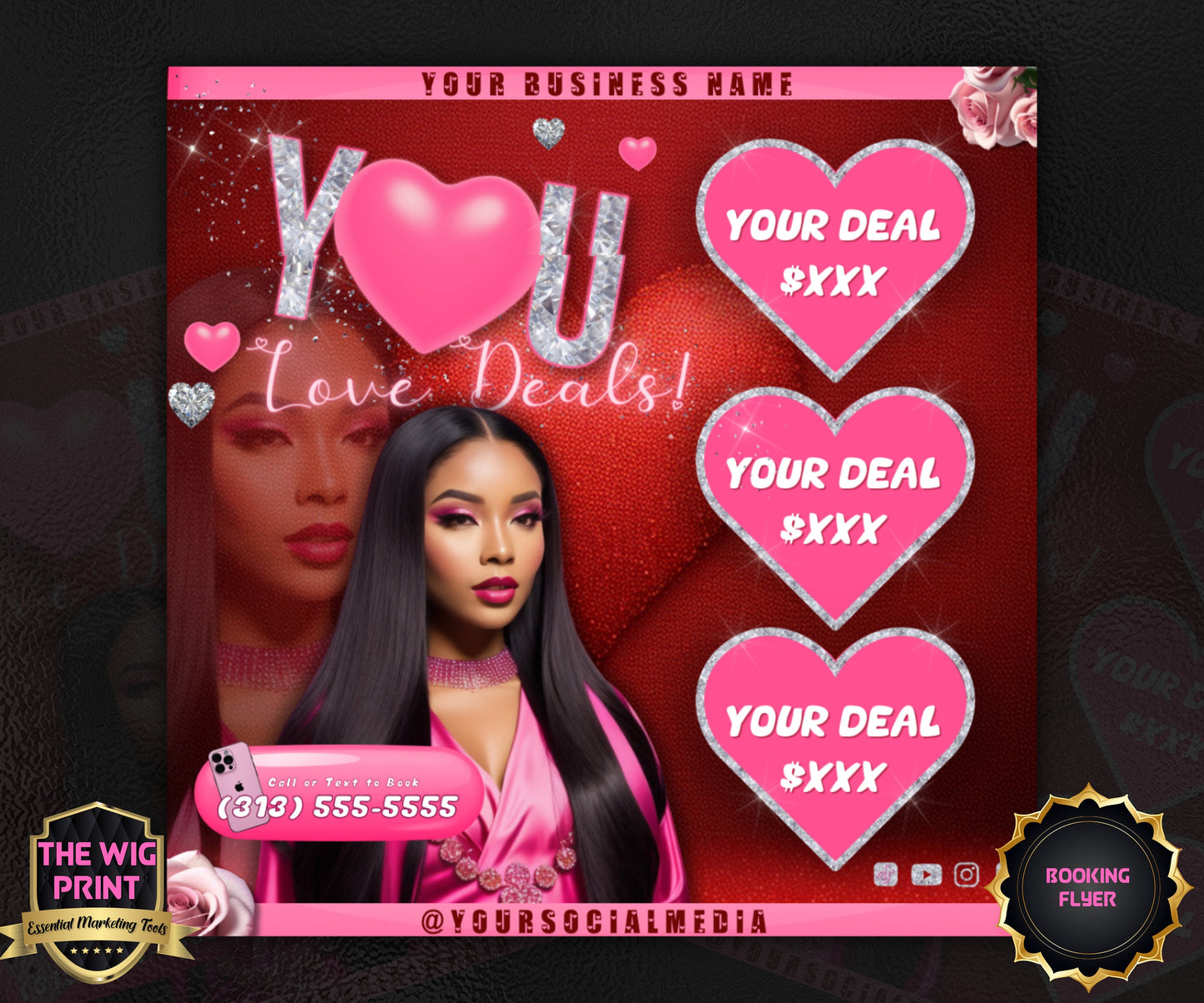 VDay | You Love Deals | 1 Flyer | Valentines Theme | DIY | CANVA | Social Media Flyer